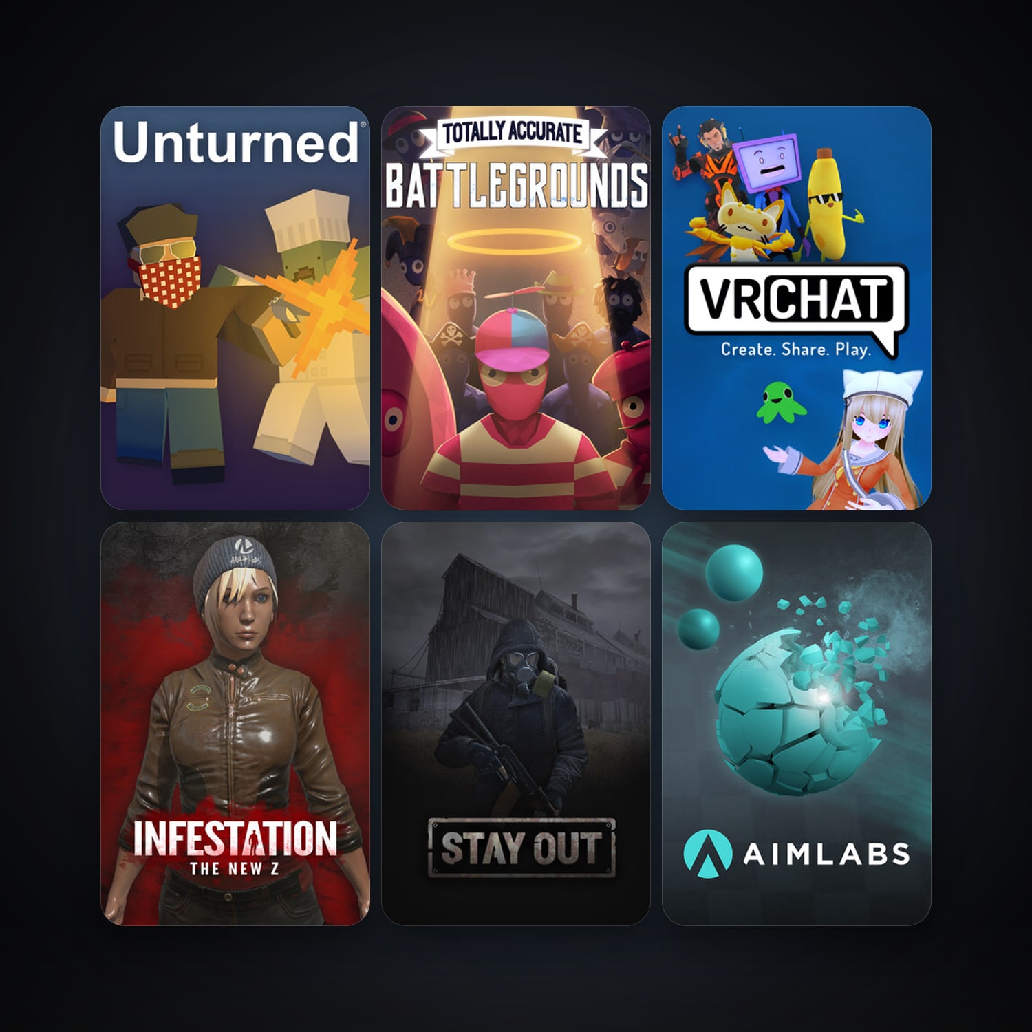 Unturned + VRChat, 36 games, clean — HabibiAccounts