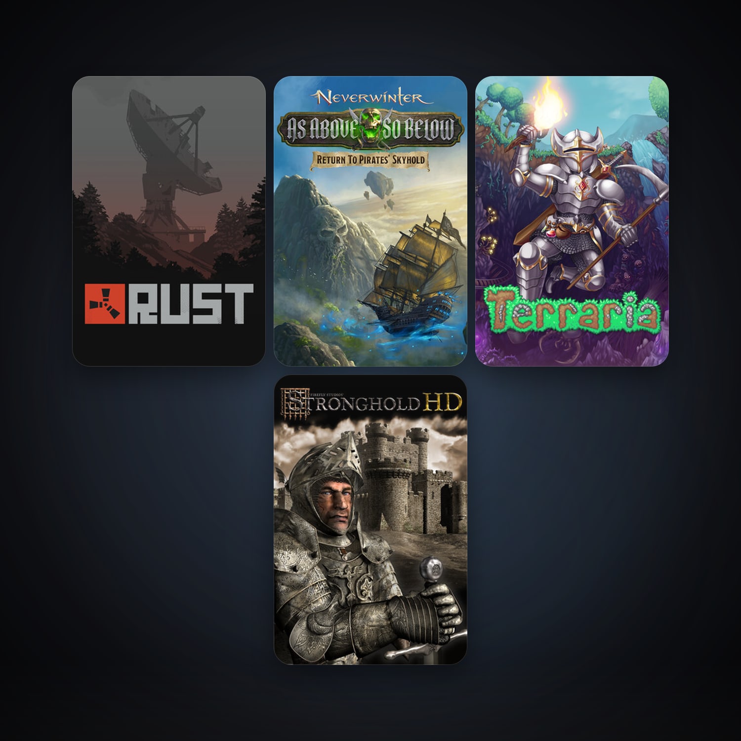 Stronghold HD + Terraria, 8 games, clean — HabibiAccounts