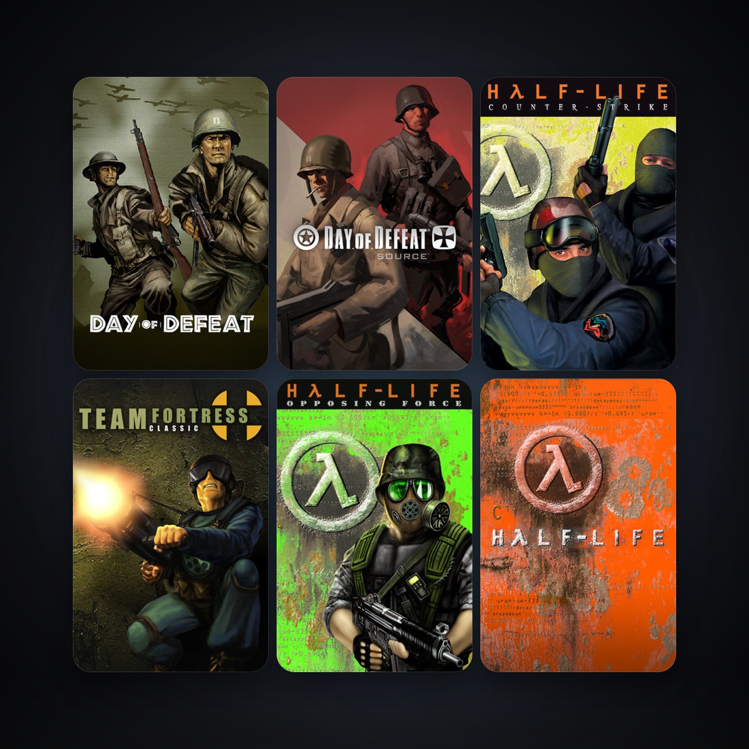 Counter-Strike + Team Fortress Classic, 13 games, Steam 11, clean — HabibiAccounts