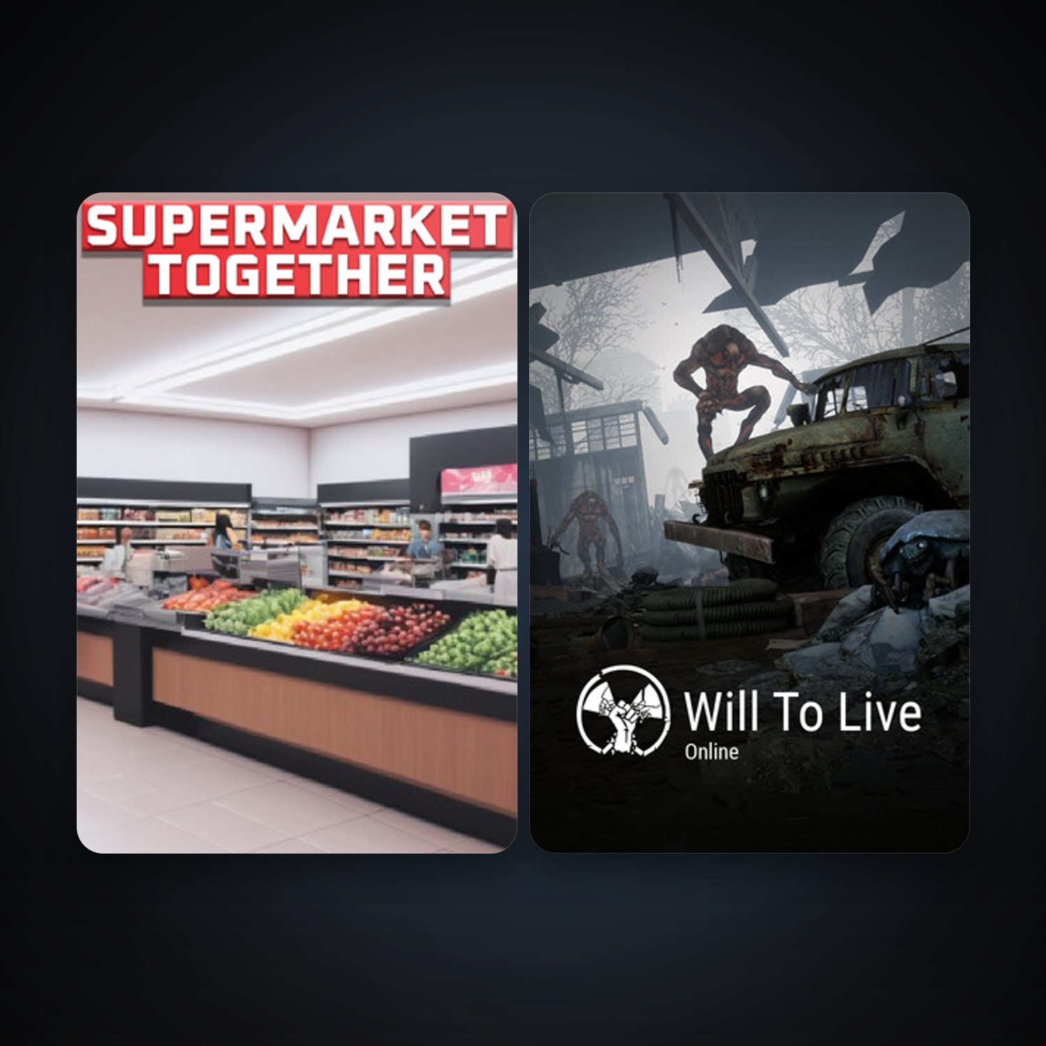 Will To Live Online + Supermarket Together, 7 games, clean — HabibiAccounts