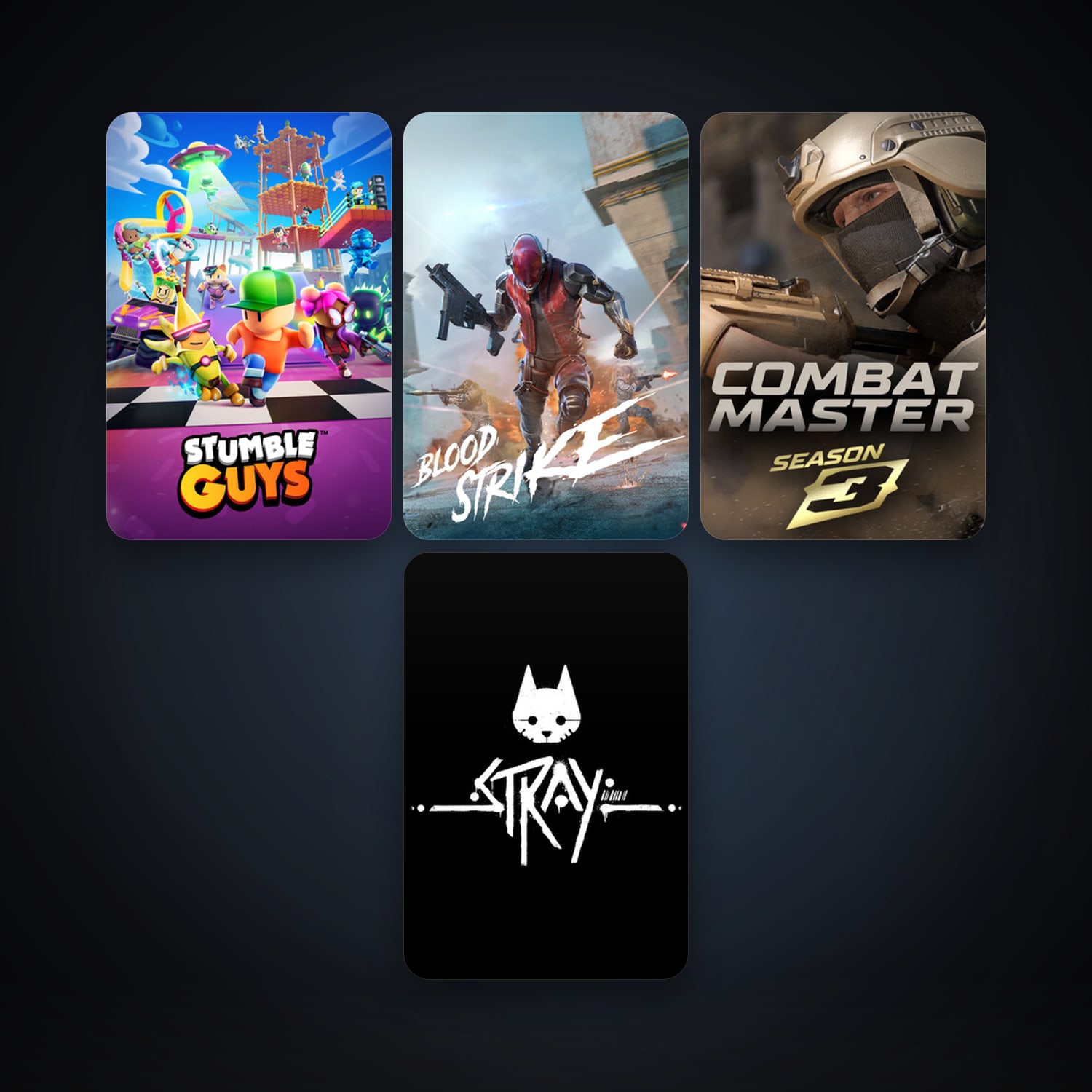 Stray + Stumble Guys, 13 games, clean — HabibiAccounts