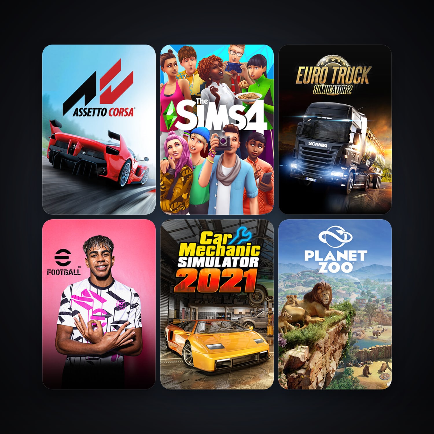 Euro Truck Simulator 2 + Assetto Corsa, 25 games, clean — HabibiAccounts