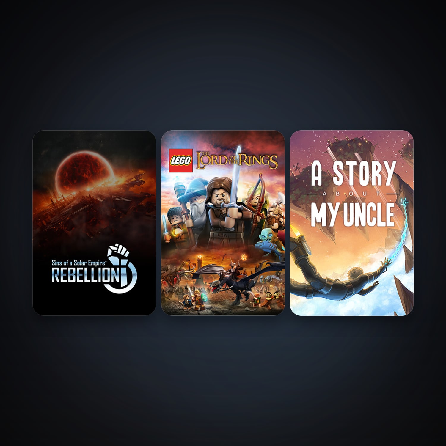 Sins of a Solar Empire: Rebellion + LEGO The Lord of the Rings, 3 games, clean — HabibiAccounts