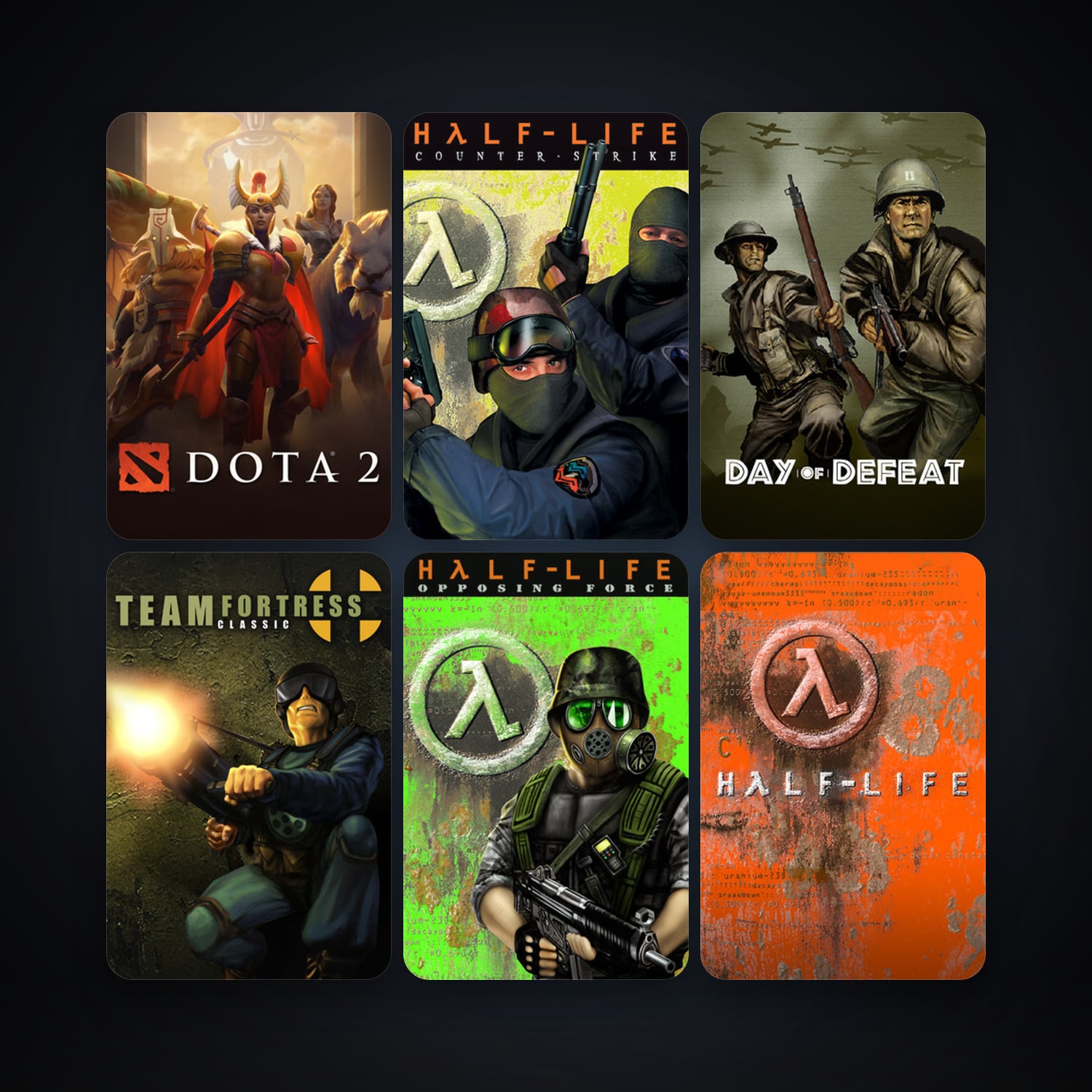 Counter-Strike + Team Fortress Classic, 11 games, Steam 10, clean — HabibiAccounts