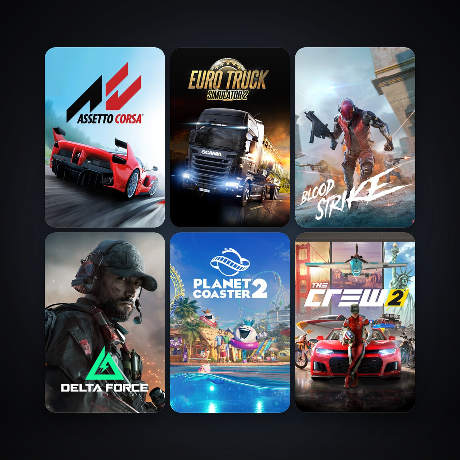 Euro Truck Simulator 2 + Assetto Corsa, 9 games, clean — HabibiAccounts