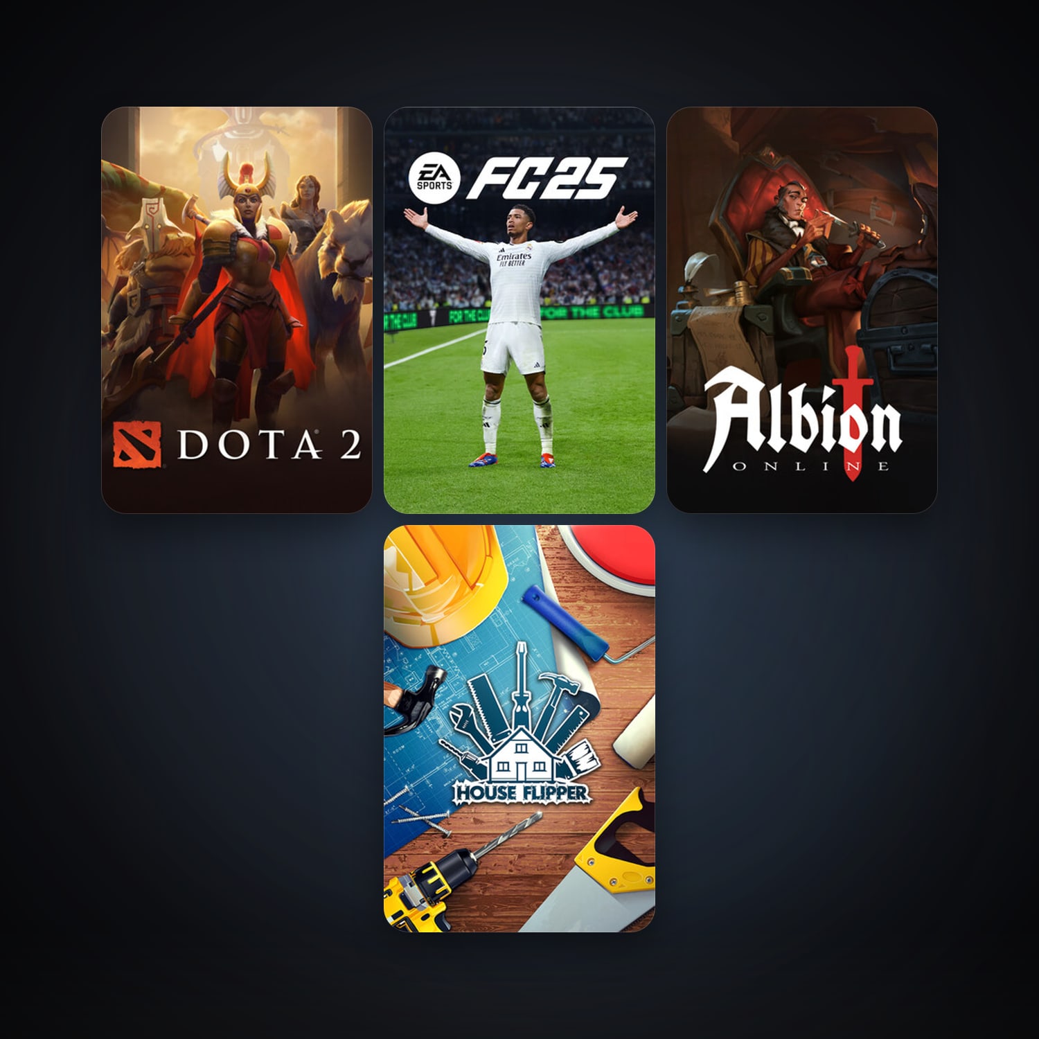 Dota 2 + House Flipper, 9 games, clean — HabibiAccounts