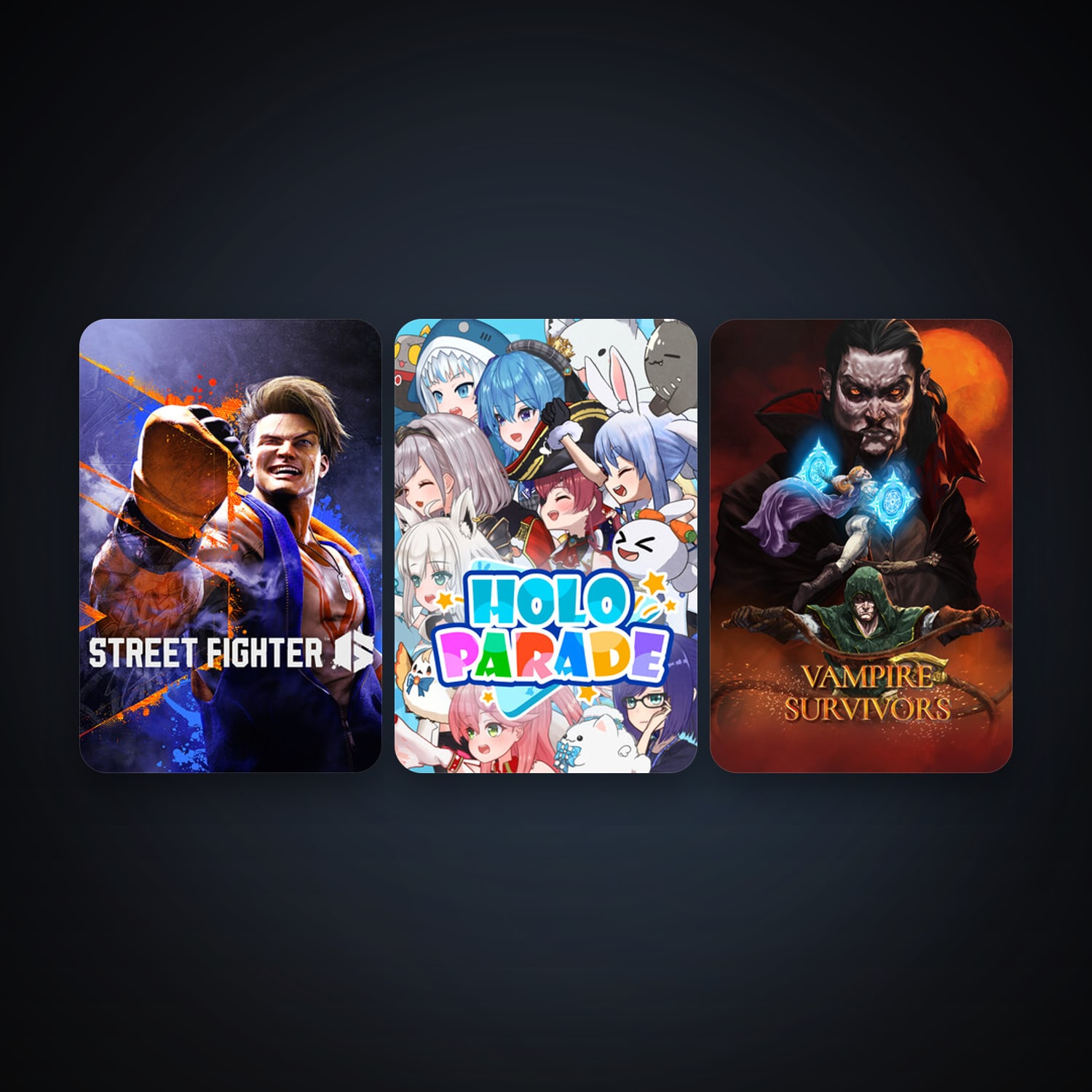 Street Fighter 6 + Vampire Survivors, 9 games, clean — HabibiAccounts