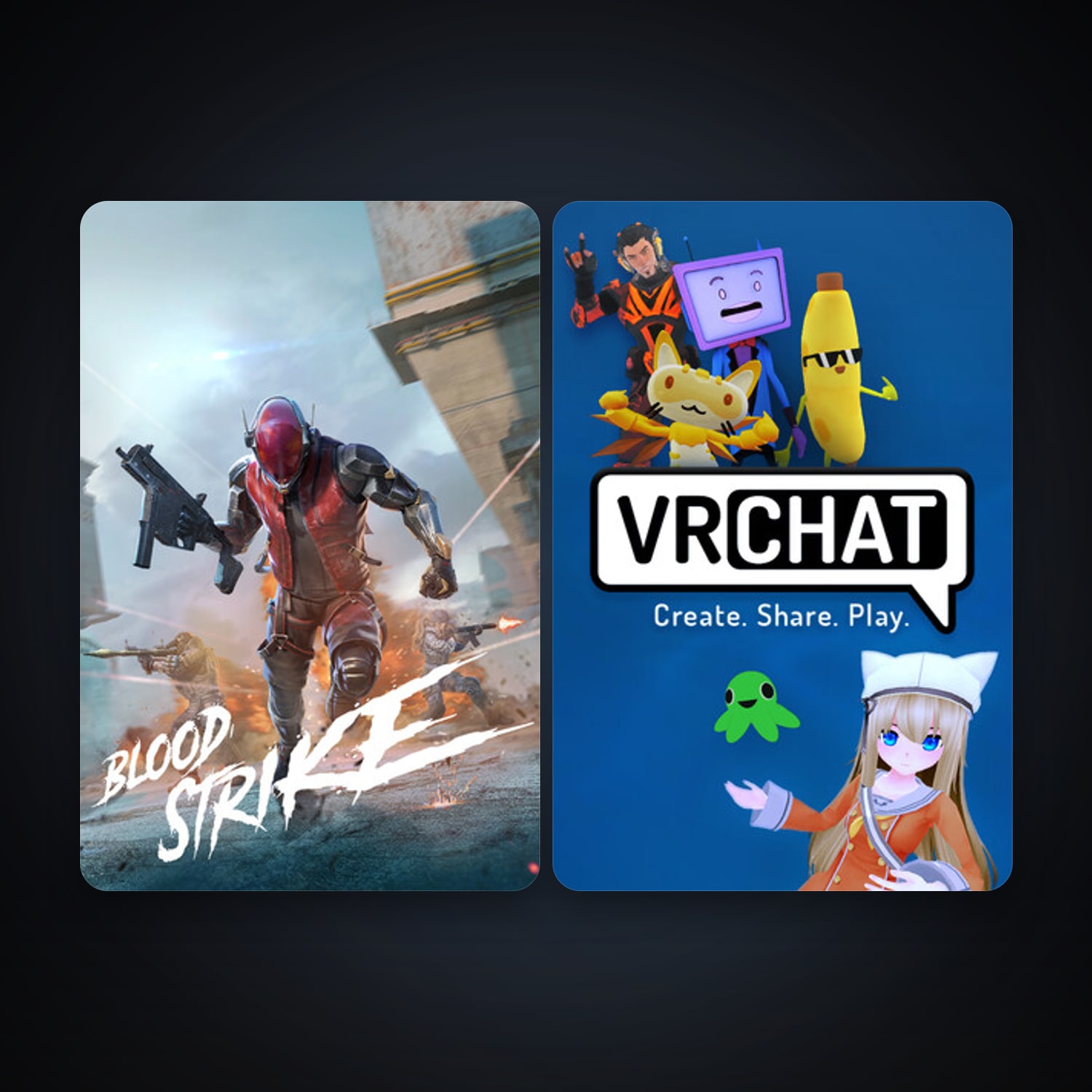 VRChat + Blood Strike, 2 games, clean — HabibiAccounts