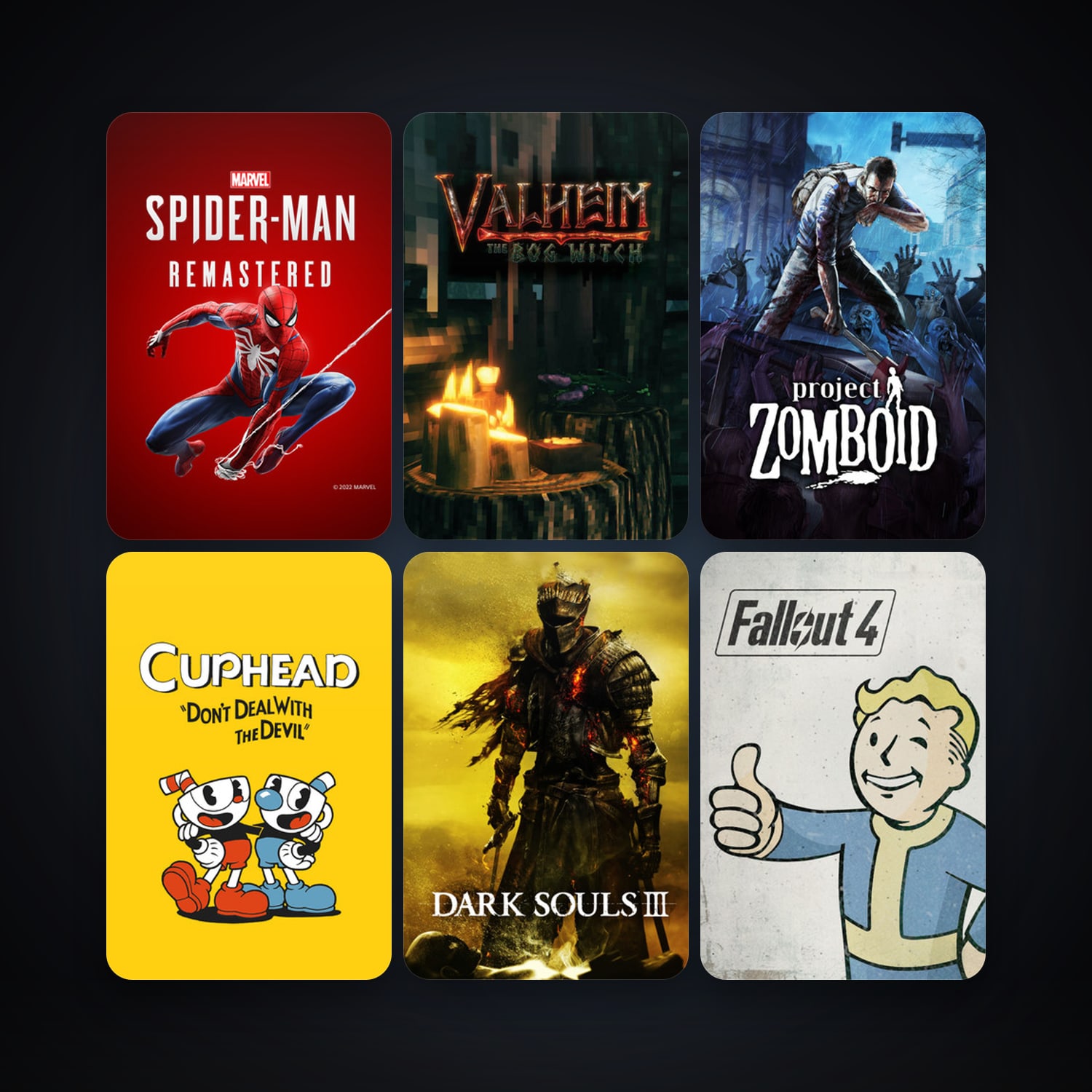 Project Zomboid + Cuphead, 96 games, clean — HabibiAccounts