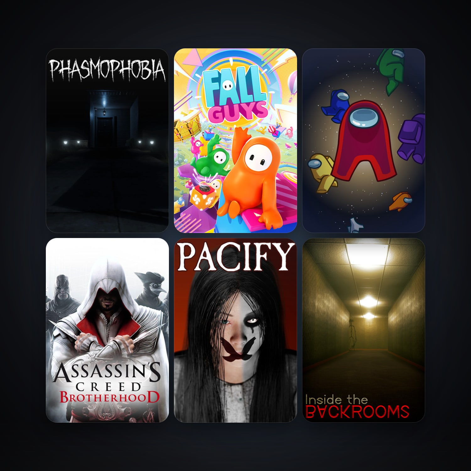 Assassin’s Creed Brotherhood + Phasmophobia, 8 games, clean — HabibiAccounts