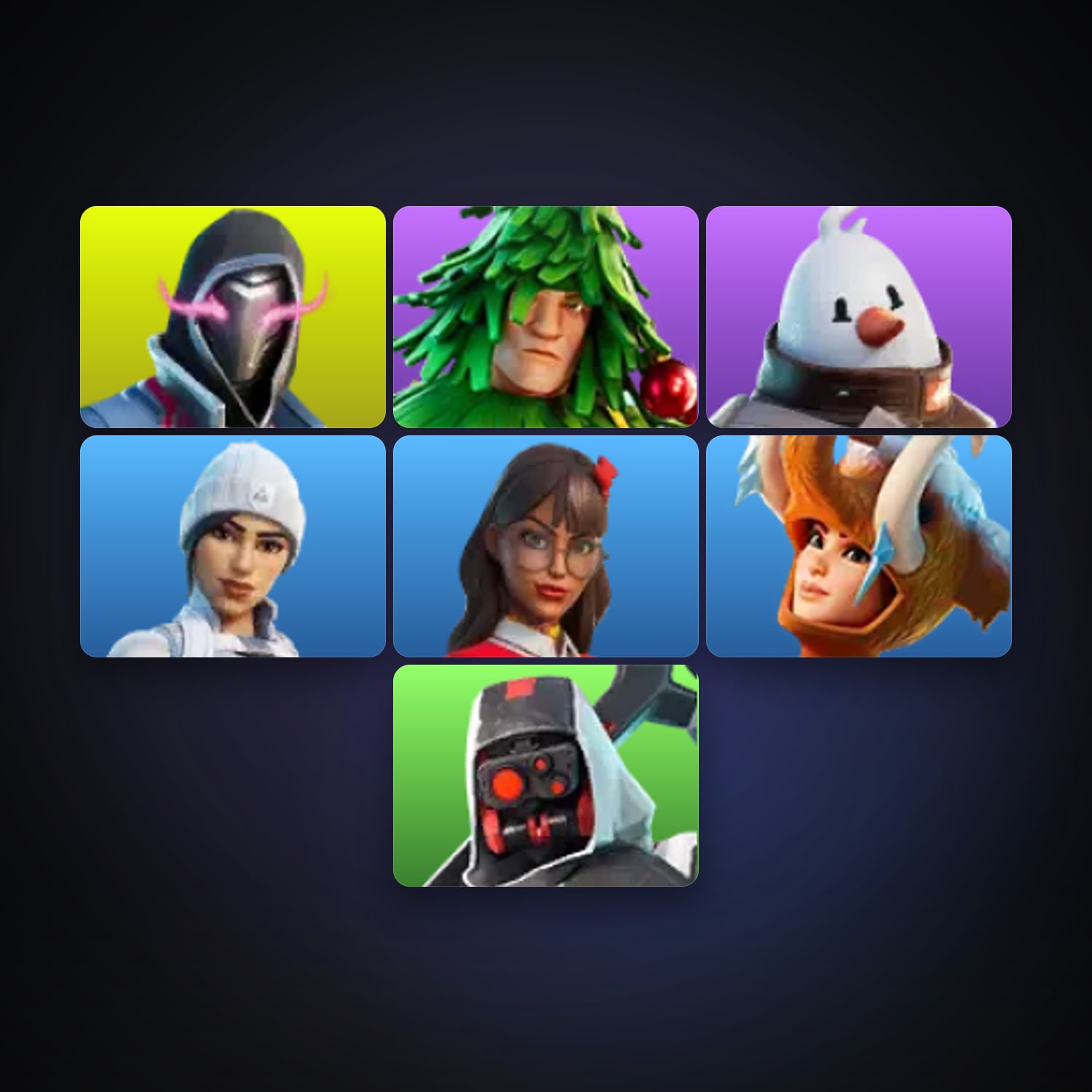 حساب فورتنايت Xander وLt. Evergreen، لوكر 7 سكن، 300 فيبوكس، لفل 475، 57 فوز — HabibiAccounts