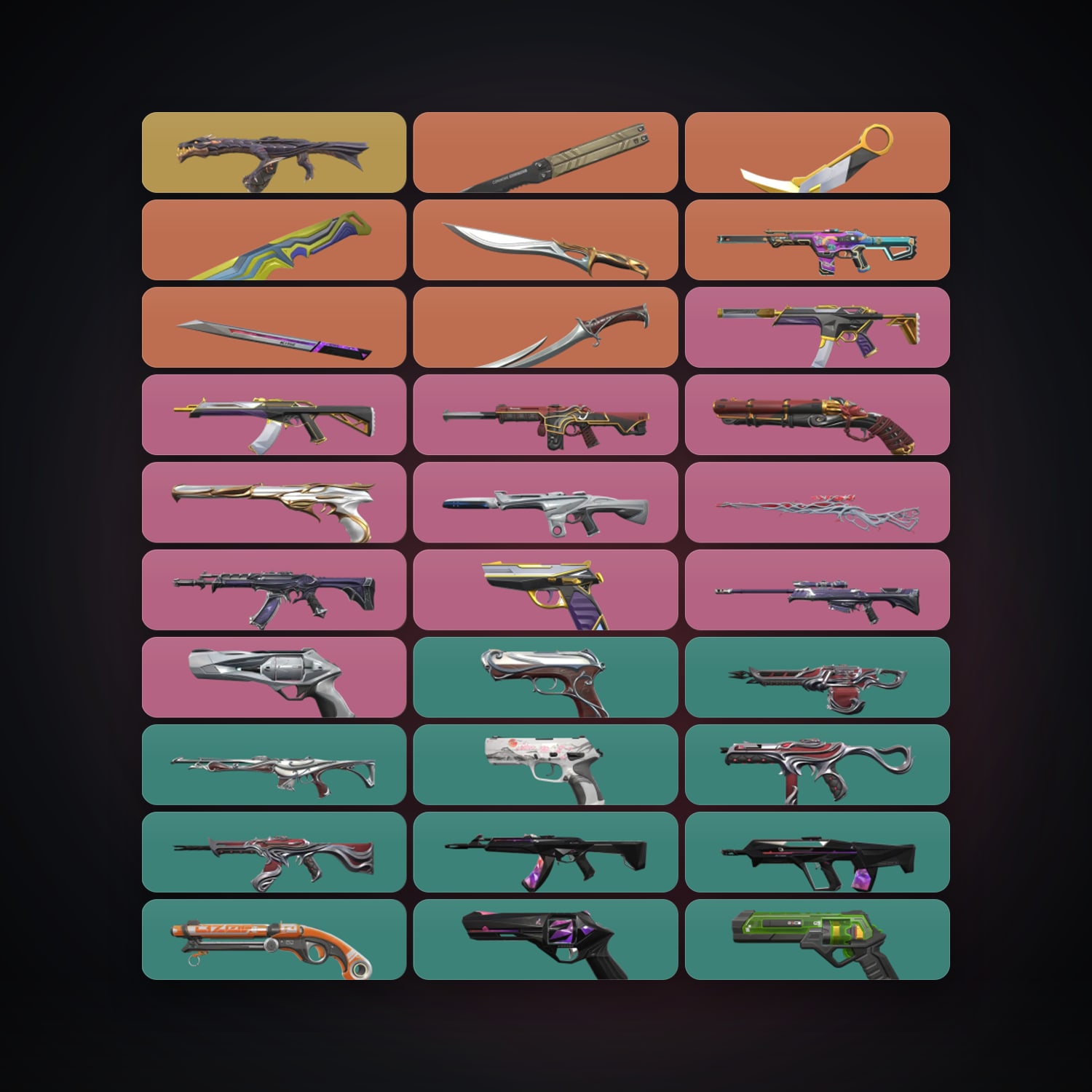 BR Gold 1 locker — 6 knives, 61 skins, lvl 157 — HabibiAccounts