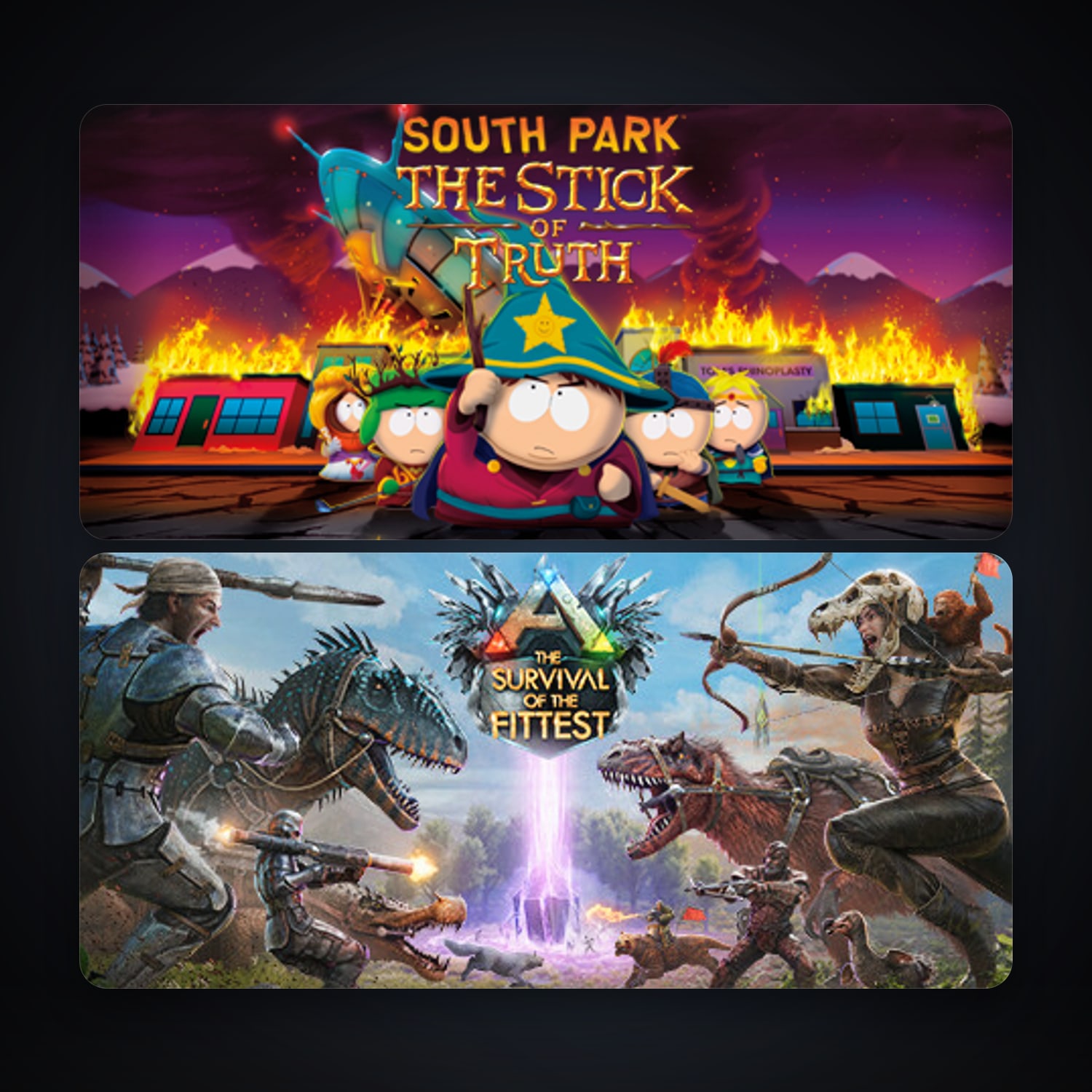 South Park: The Stick of Truth + ARK: The Survival Of The Fittest, 4 games, clean — HabibiAccounts