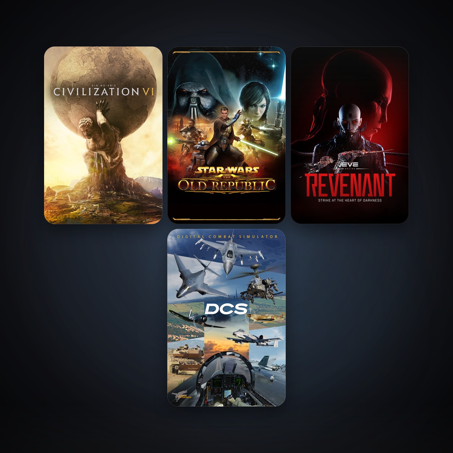 EVE Online + DCS World Steam Edition, 5 games, clean — HabibiAccounts