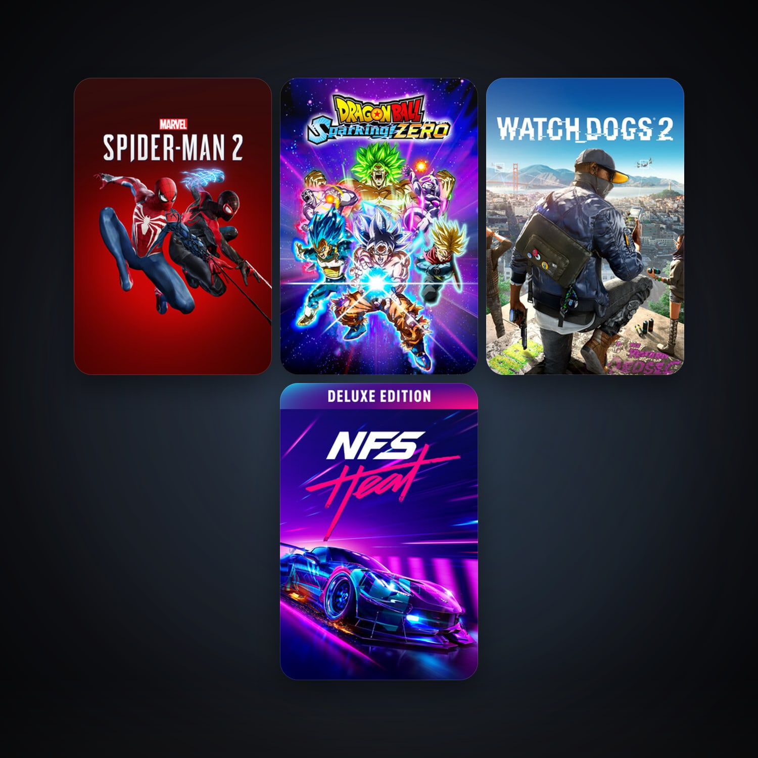 Watch_Dogs 2 + Need for Speed Heat, 4 games, clean — HabibiAccounts