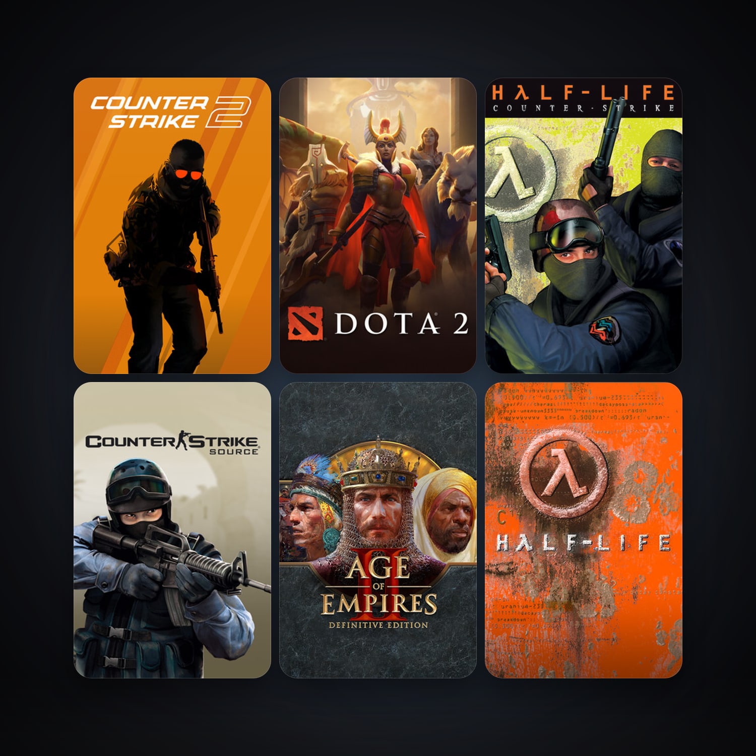 Counter-Strike + Team Fortress Classic, 22 games, Steam 10, clean — HabibiAccounts
