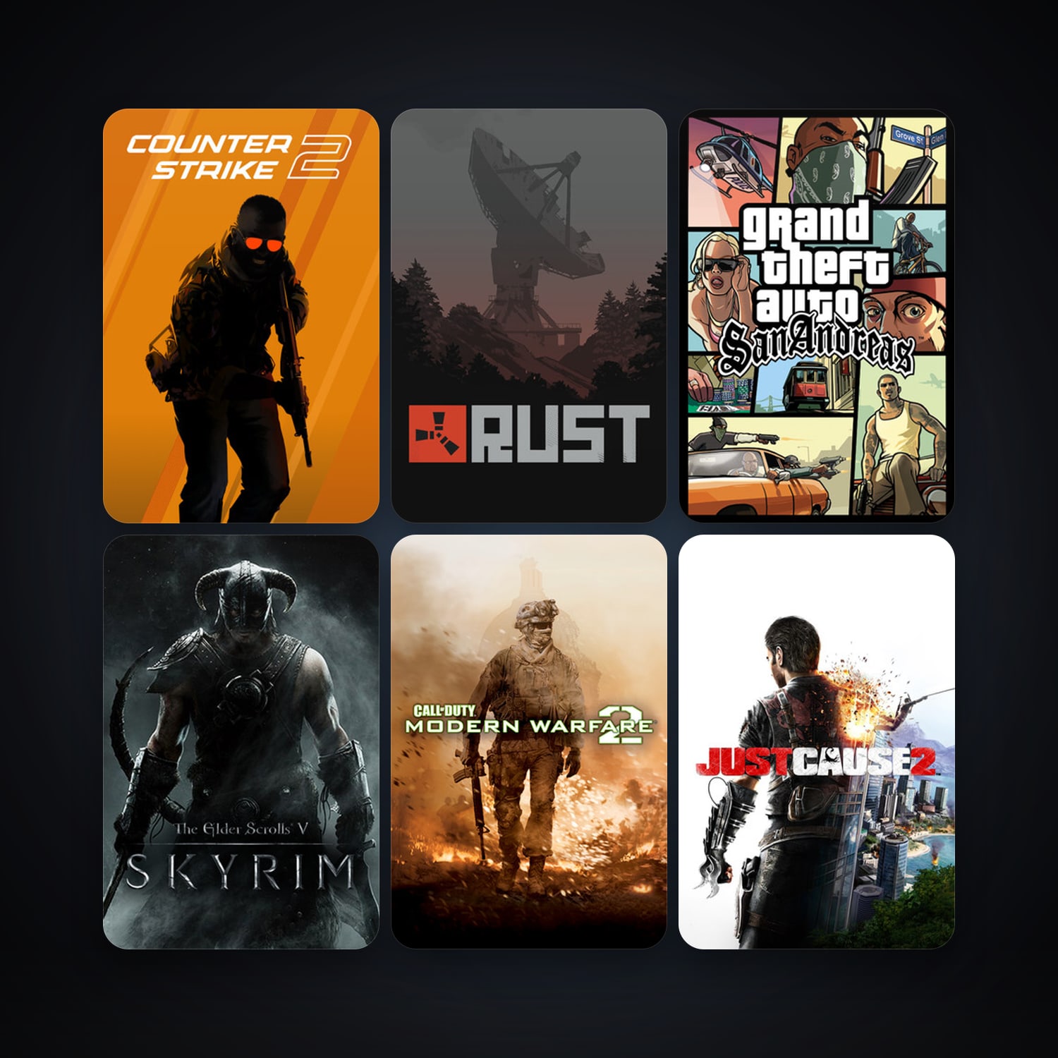 CS2 Prime + Just Cause 2, 12 games, clean — HabibiAccounts