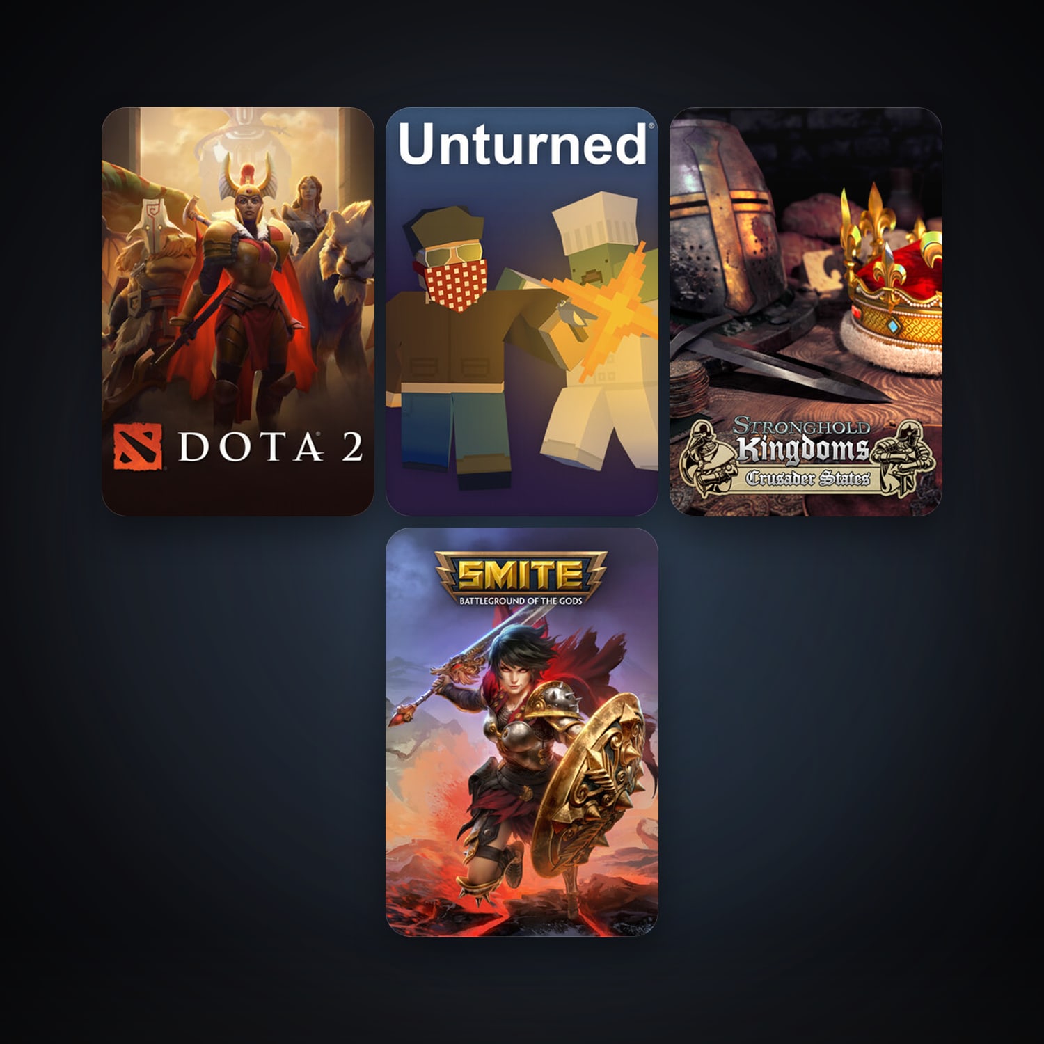 Dota 2 + Stronghold Kingdoms, 9 games, clean — HabibiAccounts