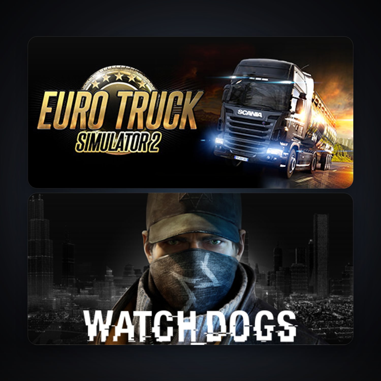 Euro Truck Simulator 2 + Watch_Dogs, 4 games, clean — HabibiAccounts
