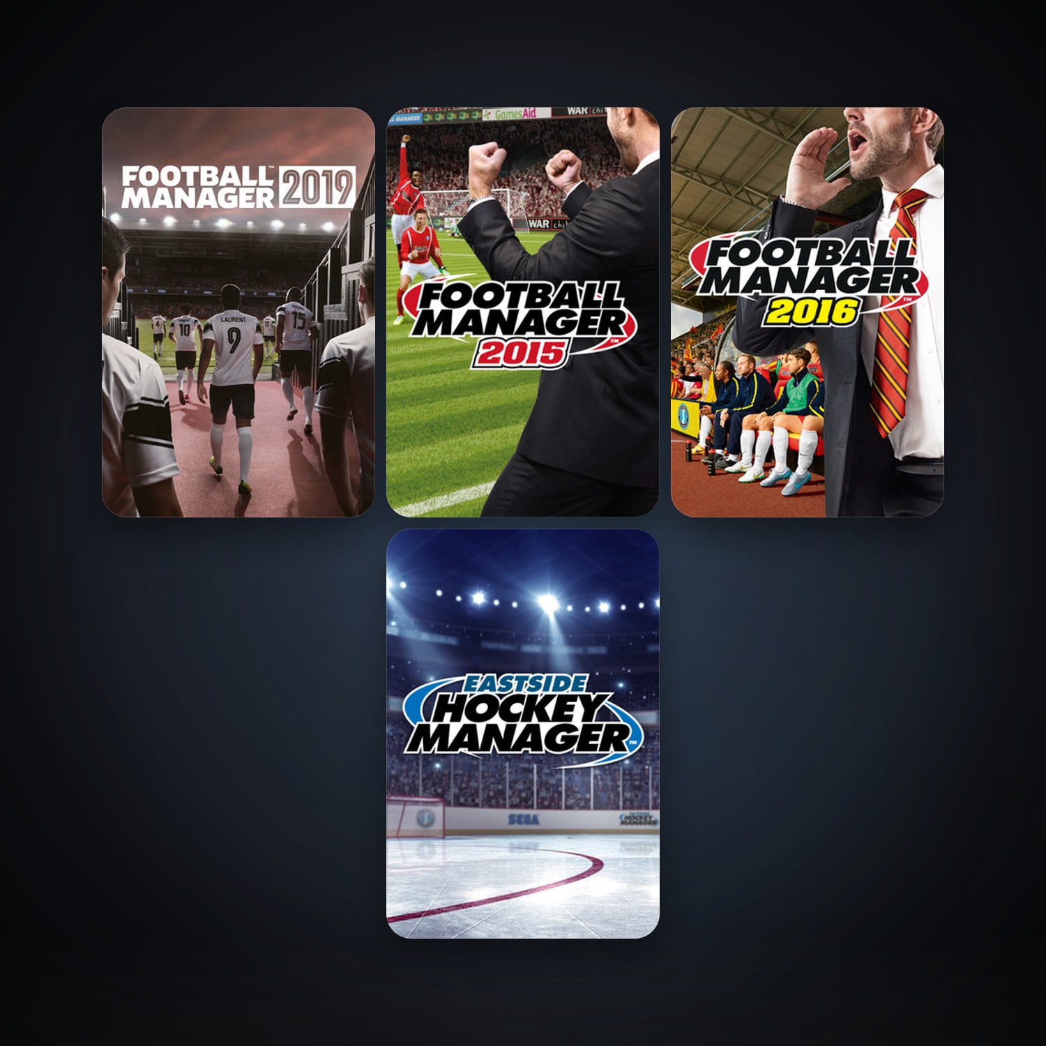 Football Manager 2015 + Eastside Hockey Manager, 5 games, clean — HabibiAccounts