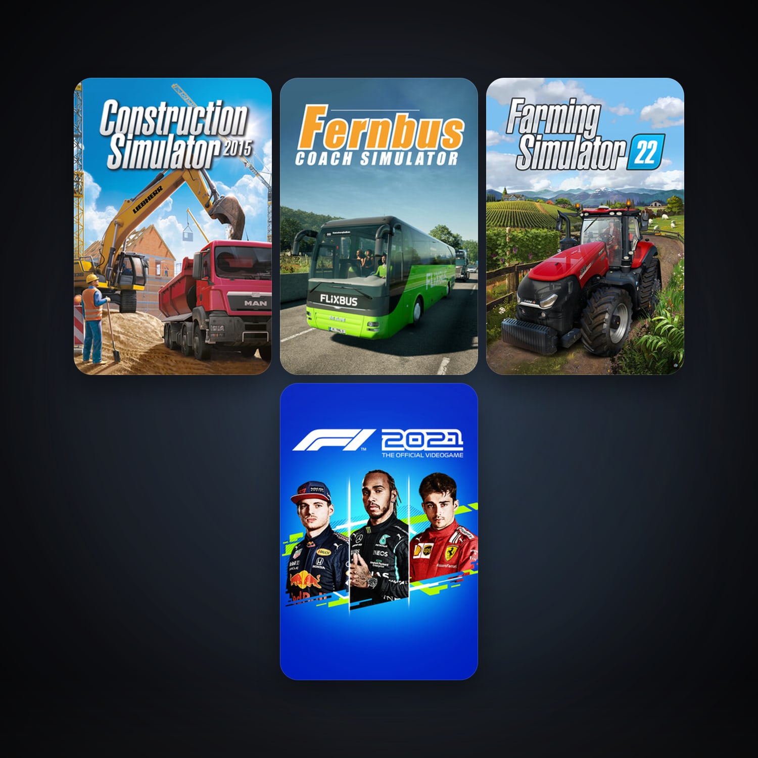Construction Simulator 2015 + Fernbus Simulator, 4 games, clean — HabibiAccounts