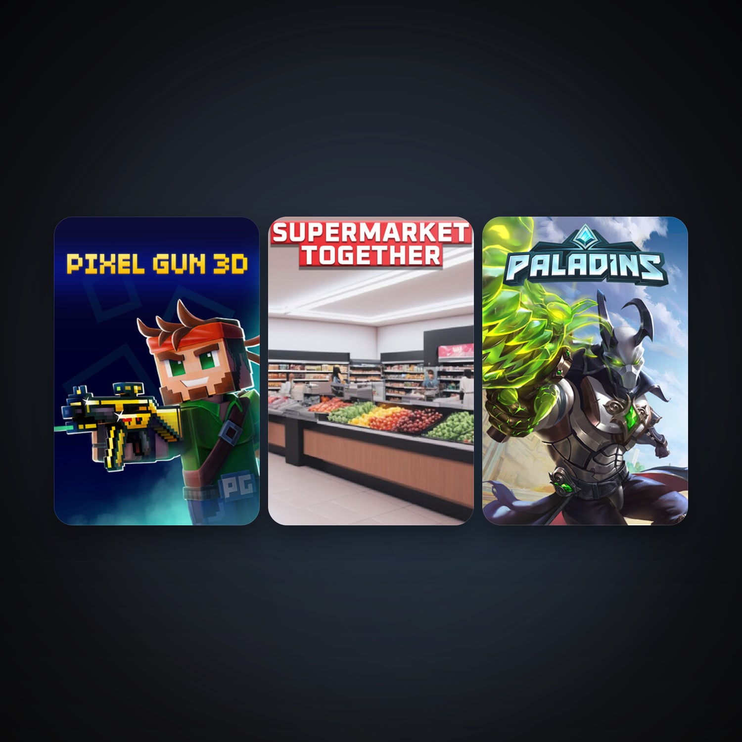Paladins + Pixel Gun 3D: PC Edition, 3 games, clean — HabibiAccounts