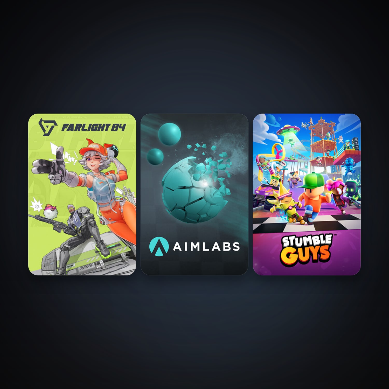 Aimlabs + Stumble Guys, 3 games, clean — HabibiAccounts