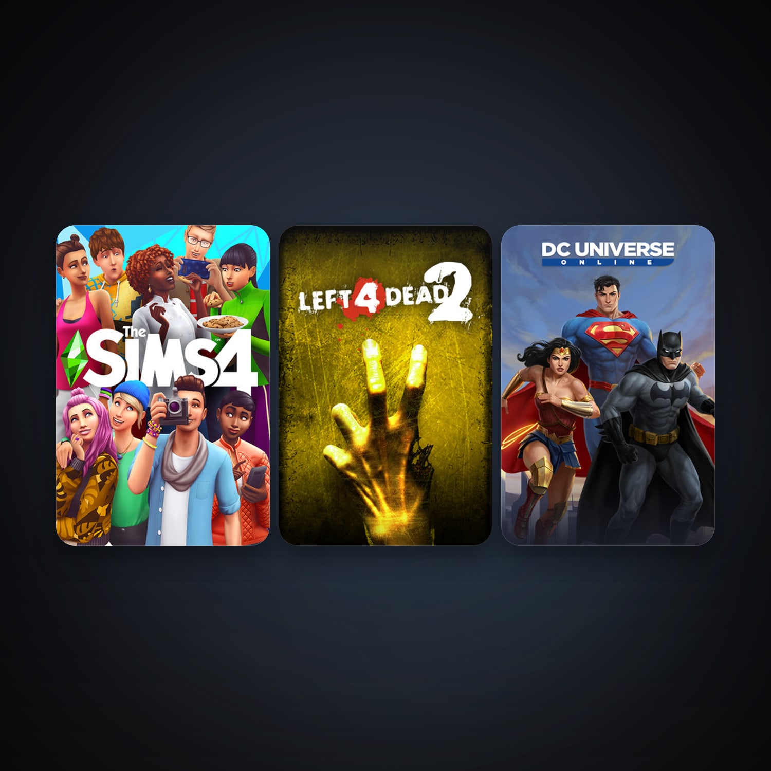 Left 4 Dead 2 + DC Universe Online, 5 games, clean — HabibiAccounts