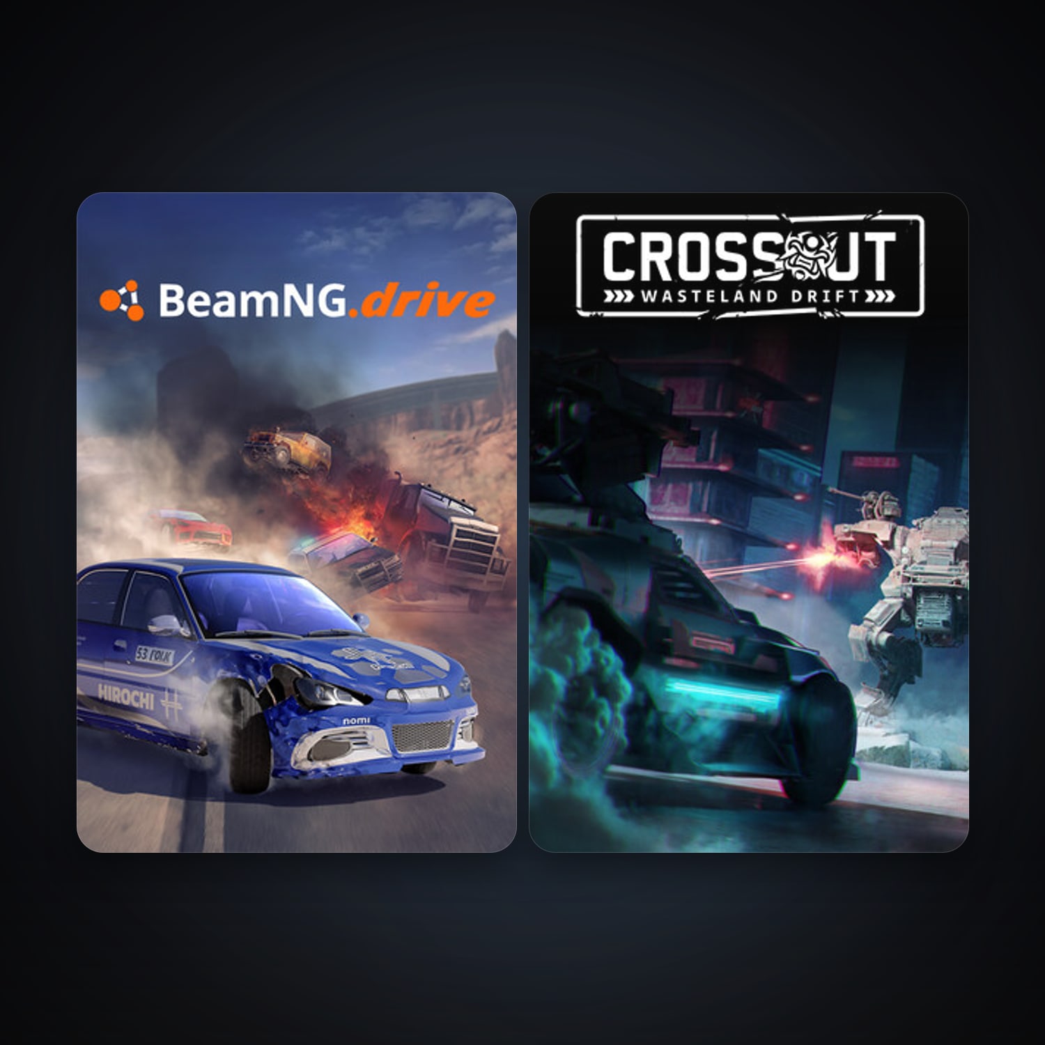 BeamNG.drive + Crossout, 2 games, clean — HabibiAccounts