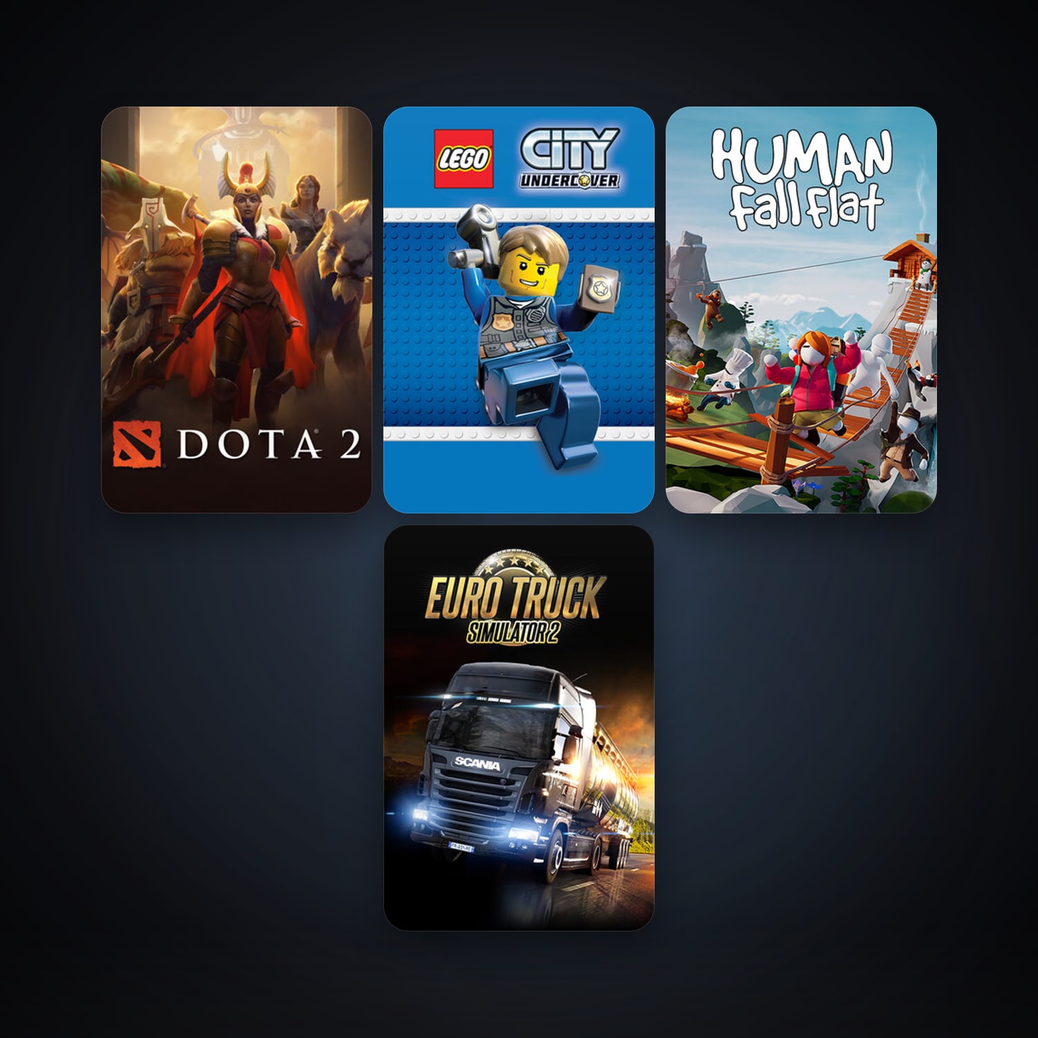 Dota 2 + Euro Truck Simulator 2, 9 games, clean — HabibiAccounts