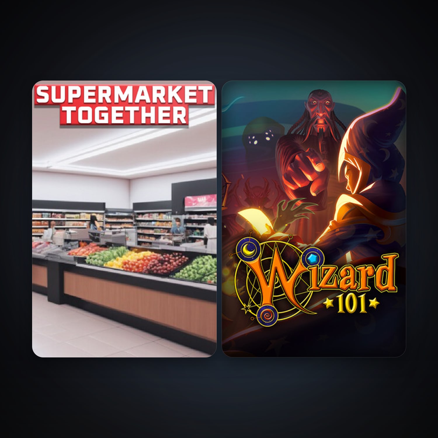 Wizard101 + Supermarket Together, 5 games, clean — HabibiAccounts