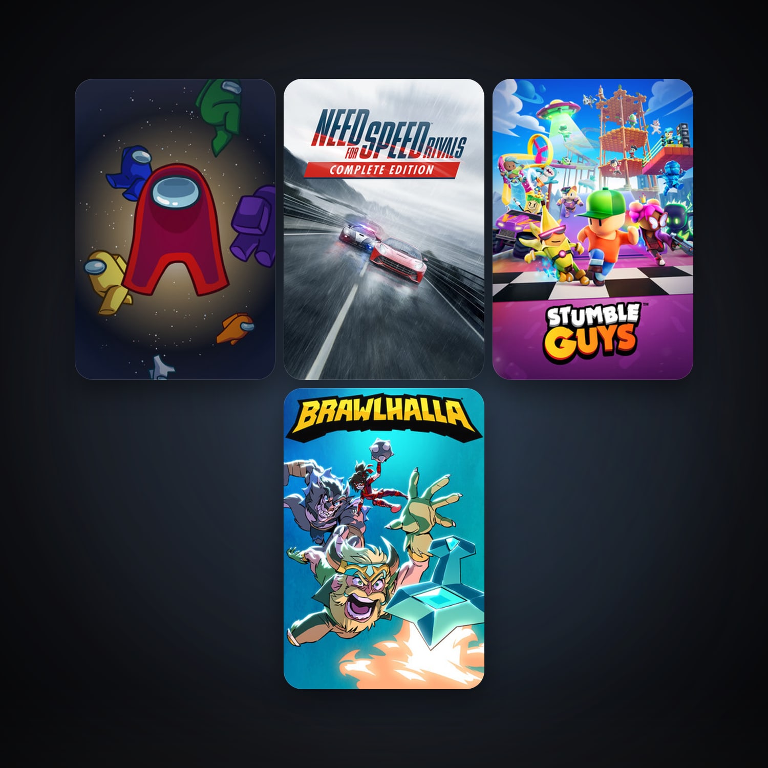 Brawlhalla + Among Us, 10 games, clean — HabibiAccounts
