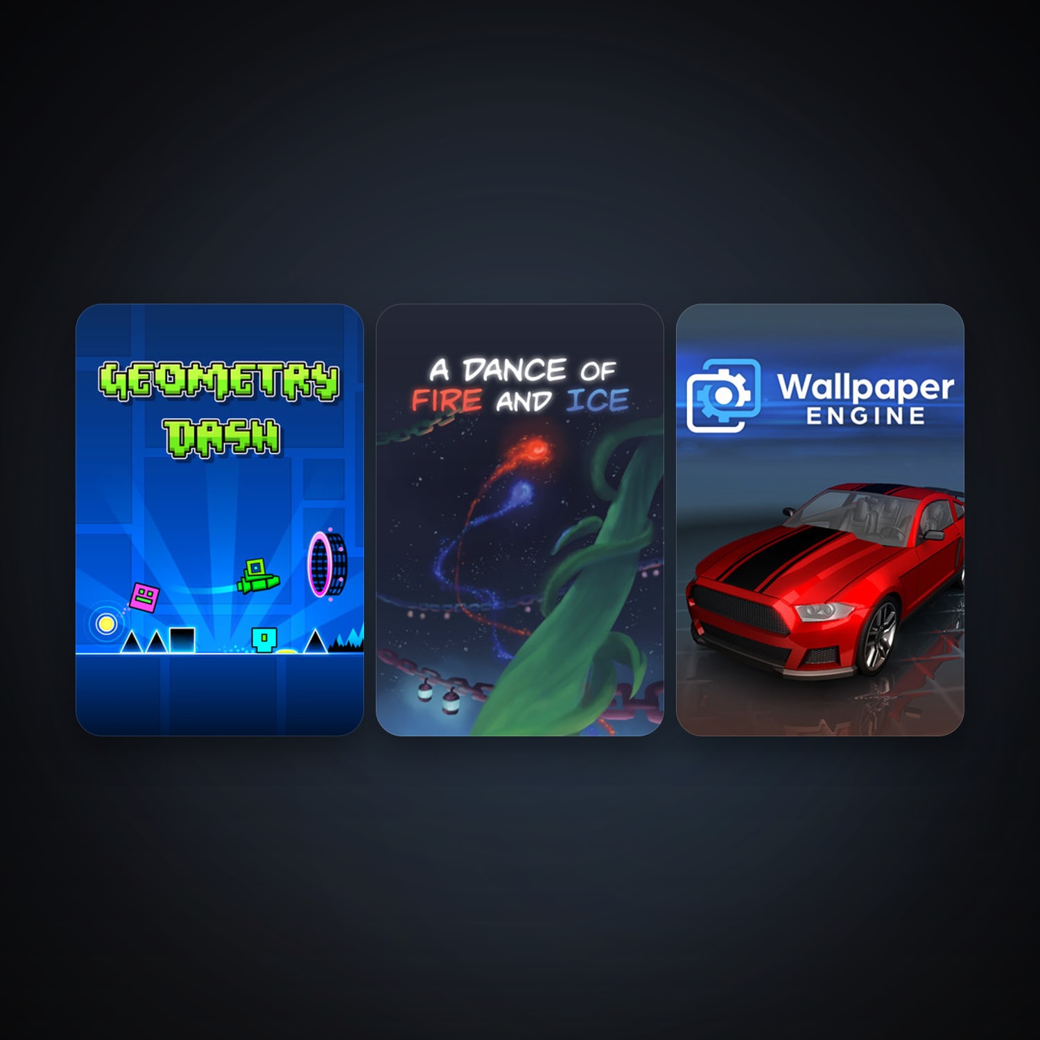 Geometry Dash + Wallpaper Engine, 7 games, clean — HabibiAccounts