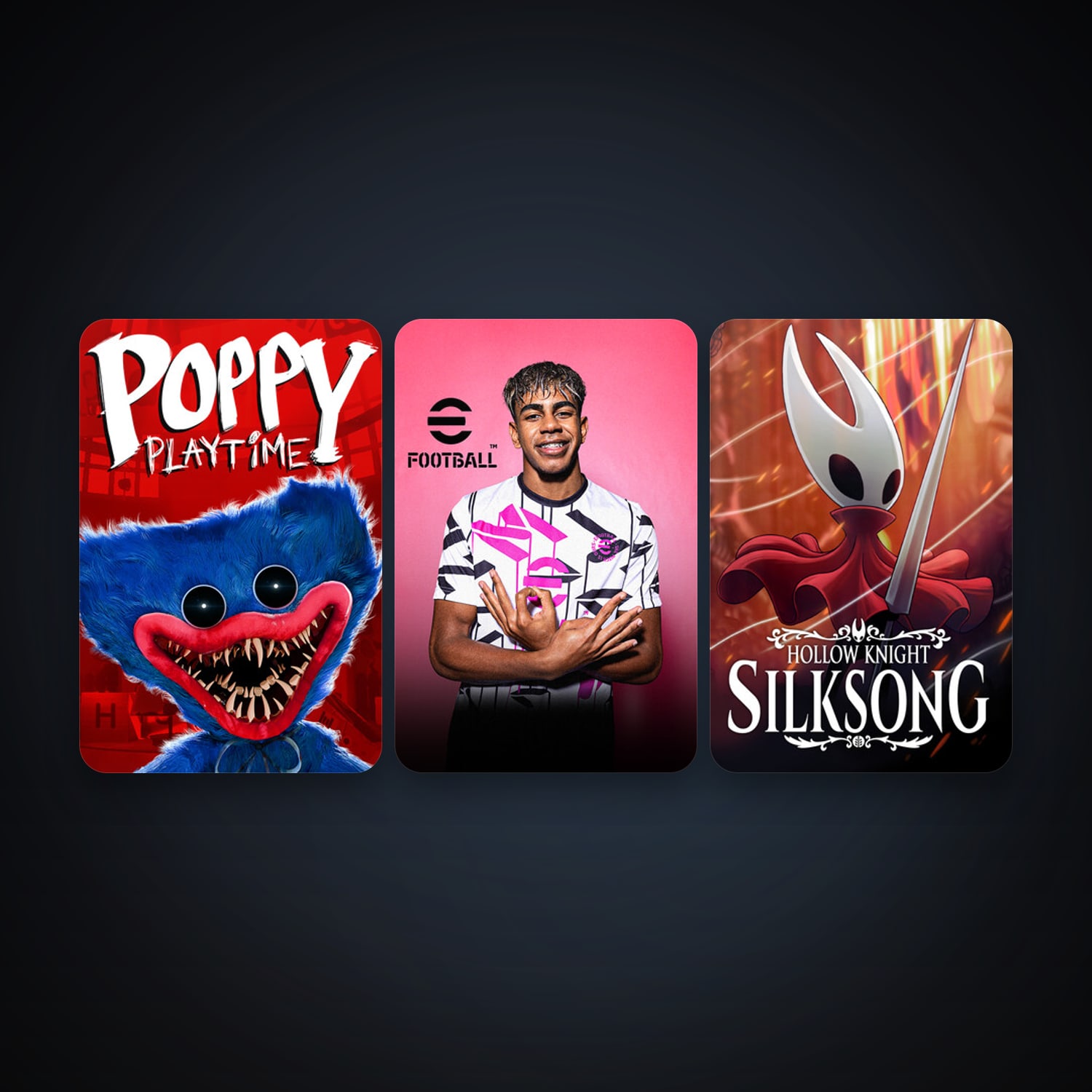 Hollow Knight: Silksong + eFootball 2024, 9 games, clean — HabibiAccounts