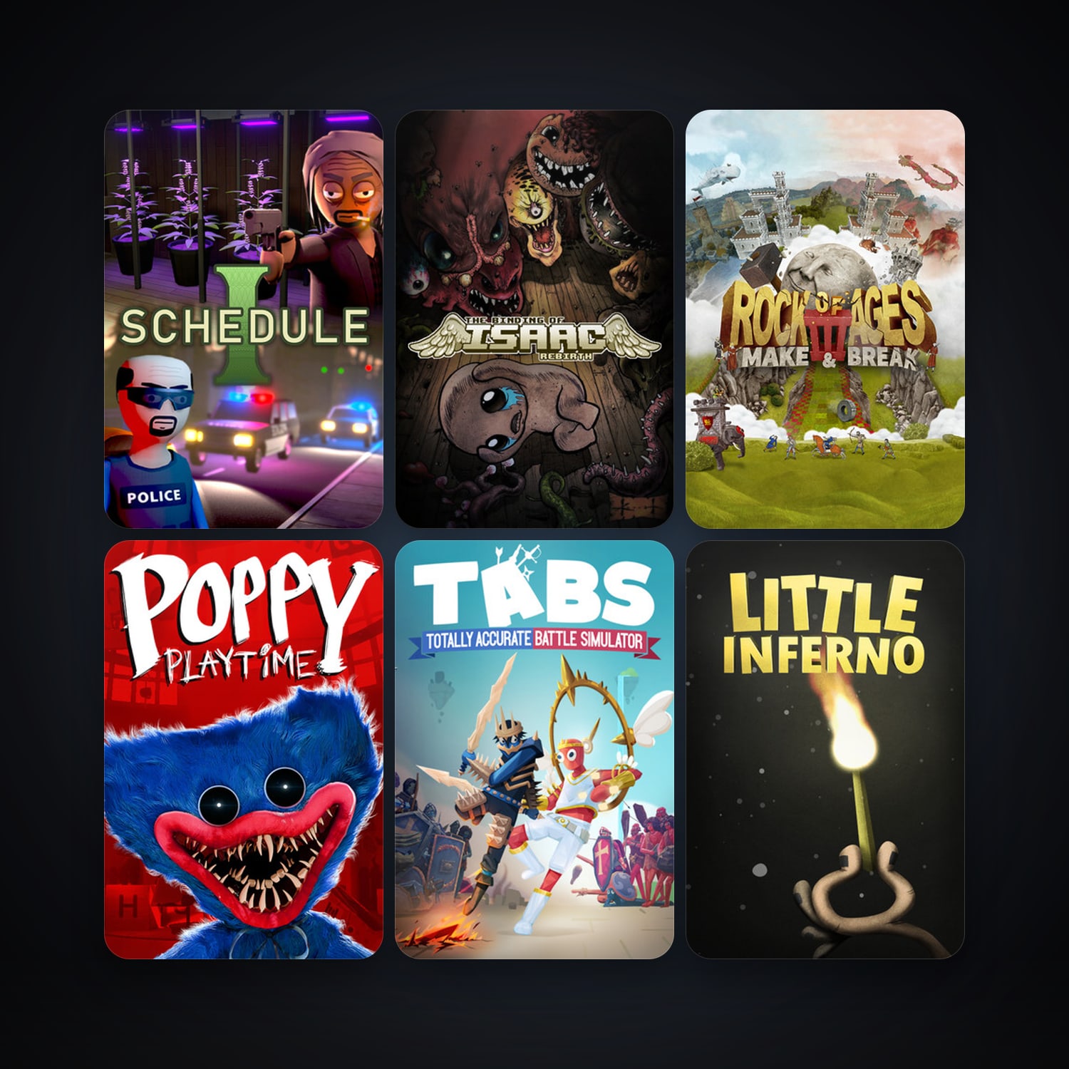 Rock of Ages + Little Inferno, 31 games, clean — HabibiAccounts