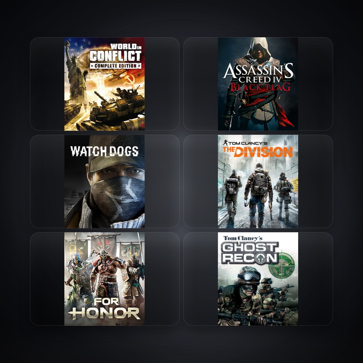 Ubisoft World In Conflict + Assassin’s Creed IV Black Flag — ES — 8 games — HabibiAccounts