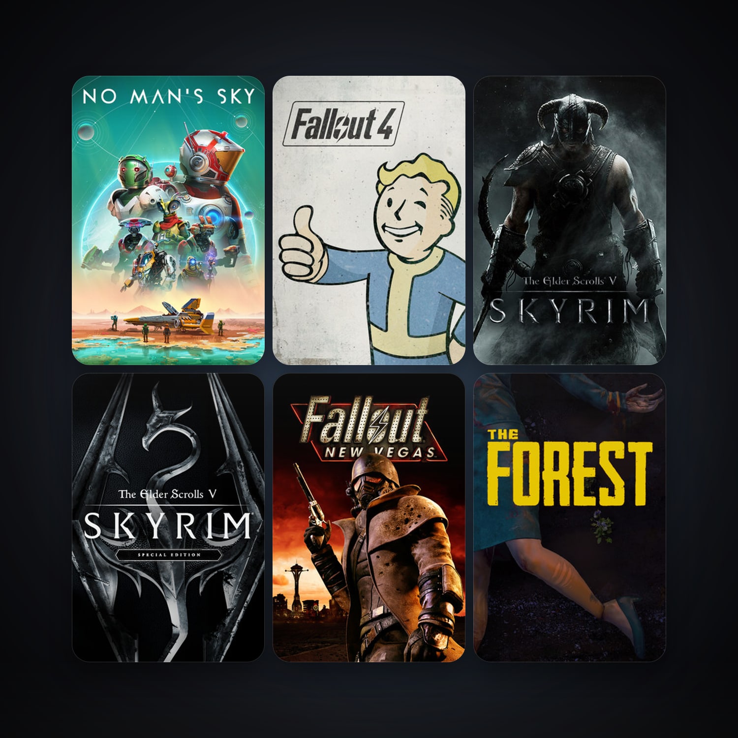 Fallout: New Vegas + The Elder Scrolls V: Skyrim, 105 games, Steam 13, clean — HabibiAccounts