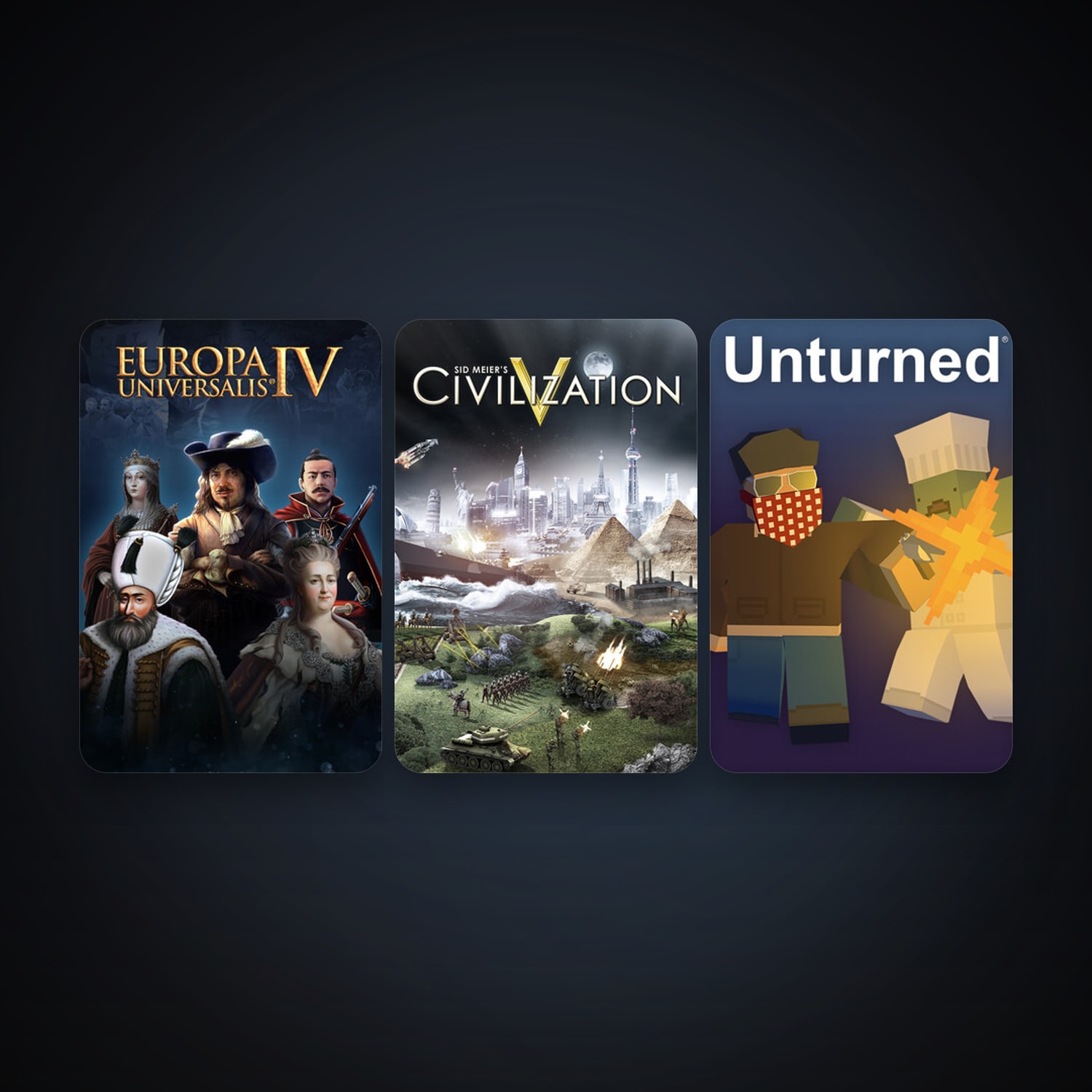 Sid Meier's Civilization V + Europa Universalis IV, 17 games, clean — HabibiAccounts