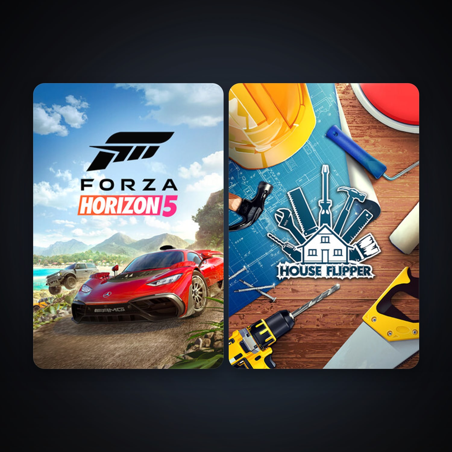 House Flipper + Forza Horizon 5, 3 games, clean — HabibiAccounts