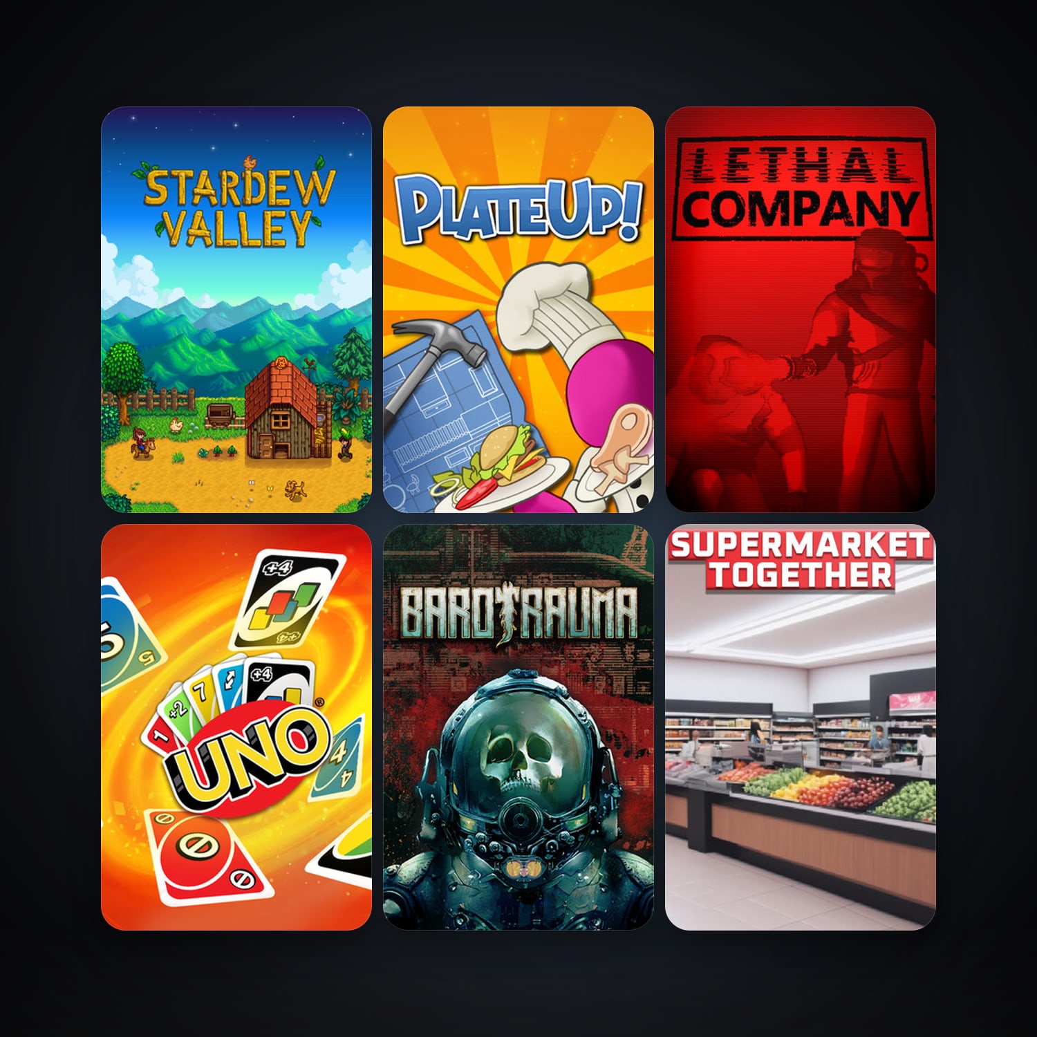 Stardew Valley + UNO, 8 games, clean — HabibiAccounts