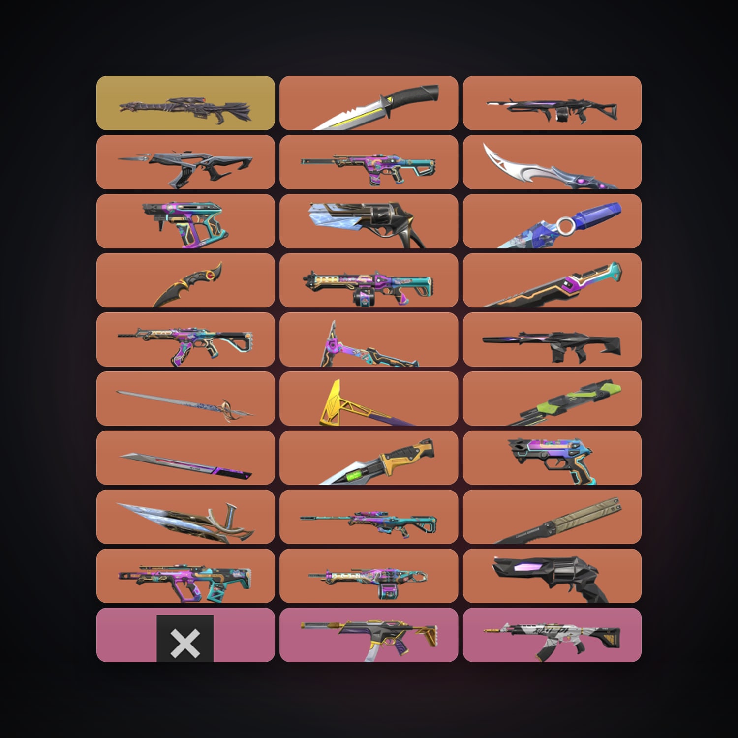NA Plat 1 locker — 13 knives, 165 skins, lvl 169 — HabibiAccounts