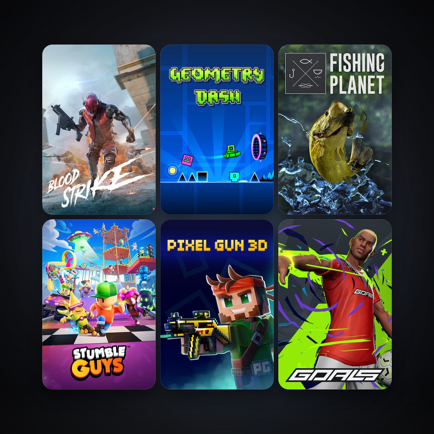 Geometry Dash + Fishing Planet, 12 games, clean — HabibiAccounts
