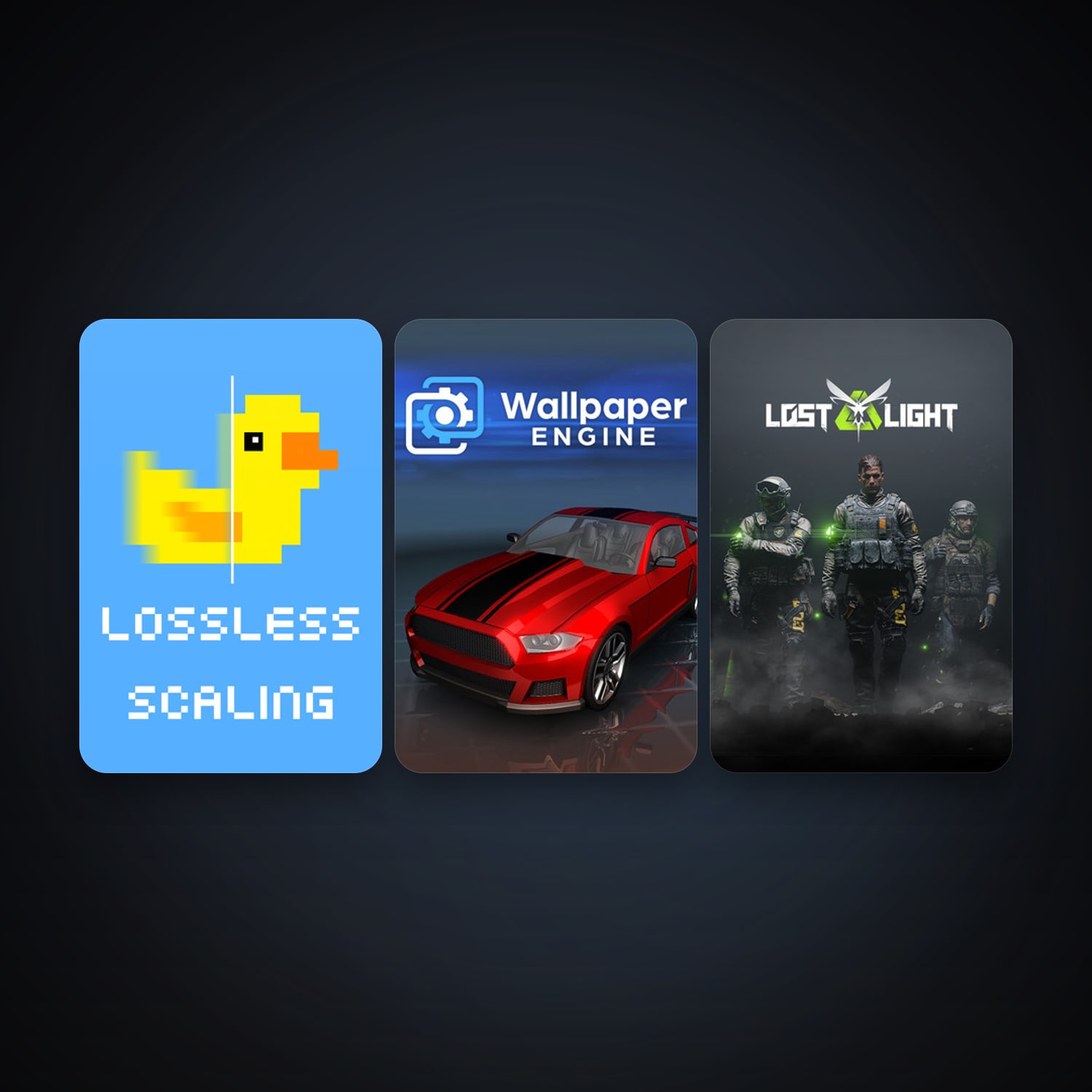 Wallpaper Engine + Lossless Scaling, 7 games, clean — HabibiAccounts