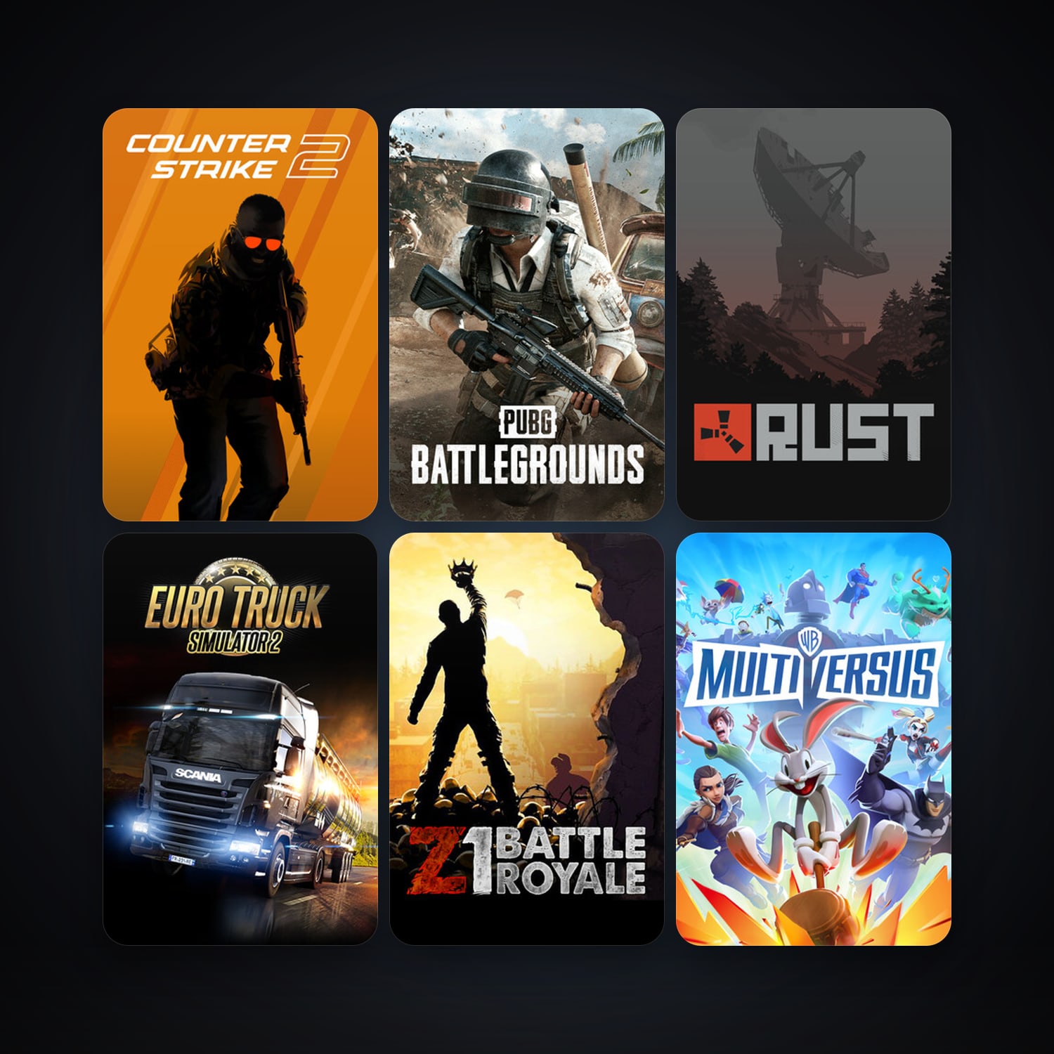 CS2 Prime + Euro Truck Simulator 2, 92 games, Steam 10, clean — HabibiAccounts