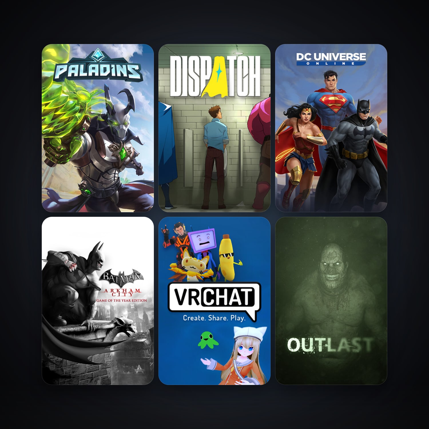 DC Universe Online + Batman: Arkham Asylum Game of the Year Edition, 15 games, Steam 18, clean — HabibiAccounts