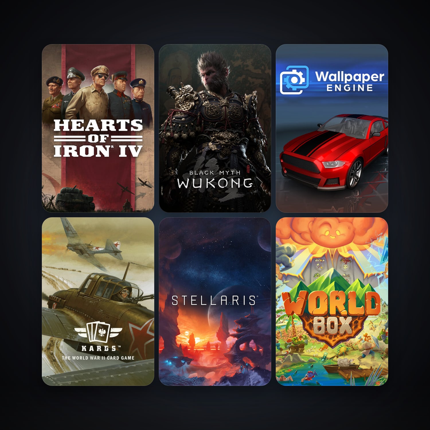 Stellaris + Hearts of Iron IV, 12 games, clean — HabibiAccounts