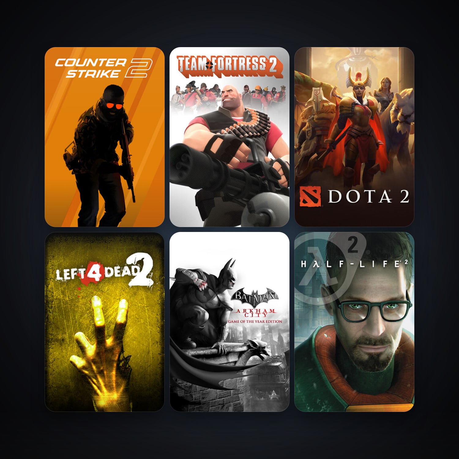 Half-Life 2 + Team Fortress 2, 41 games, Steam 10, clean — HabibiAccounts