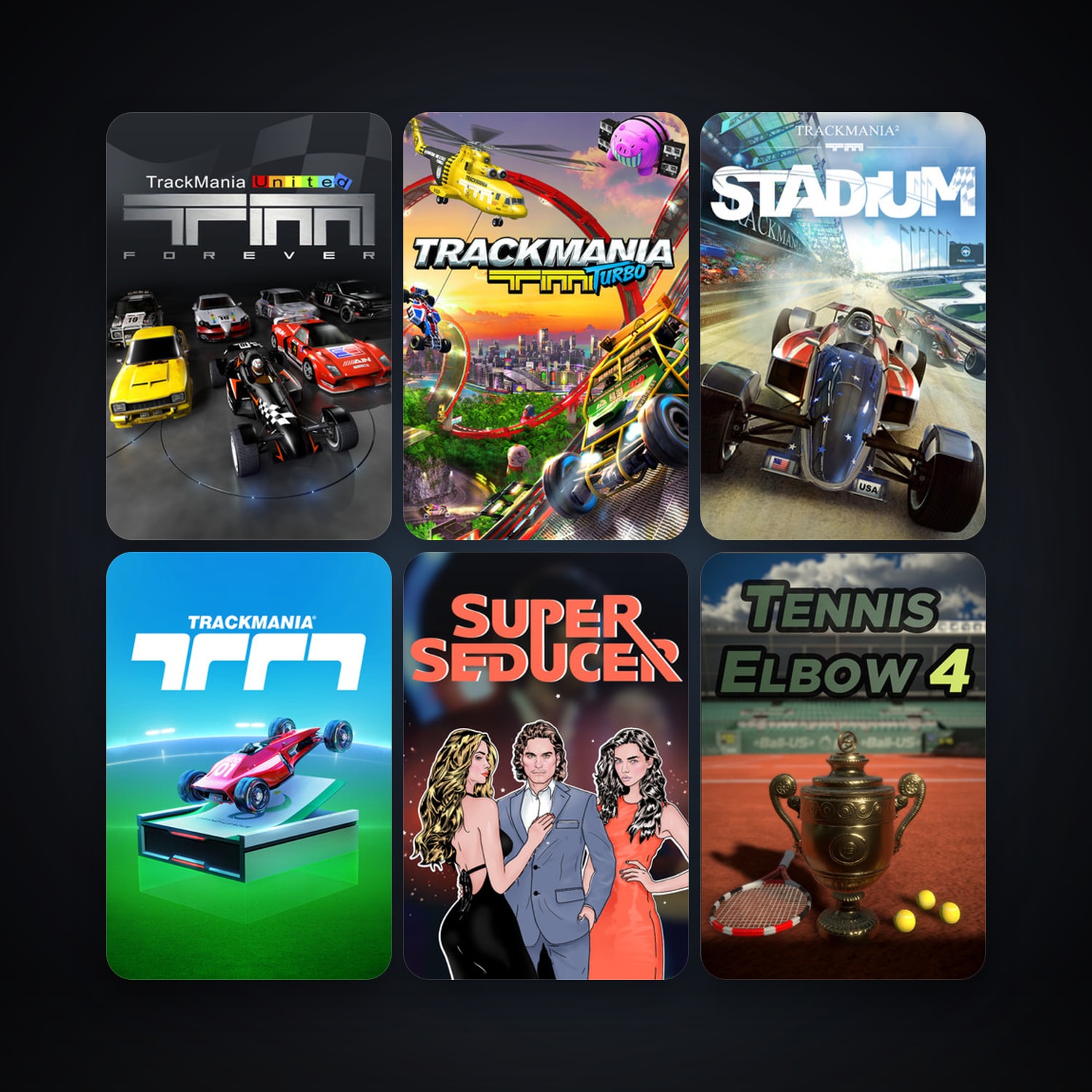 Trackmania United Forever + TrackMania² Stadium, 13 games, clean — HabibiAccounts