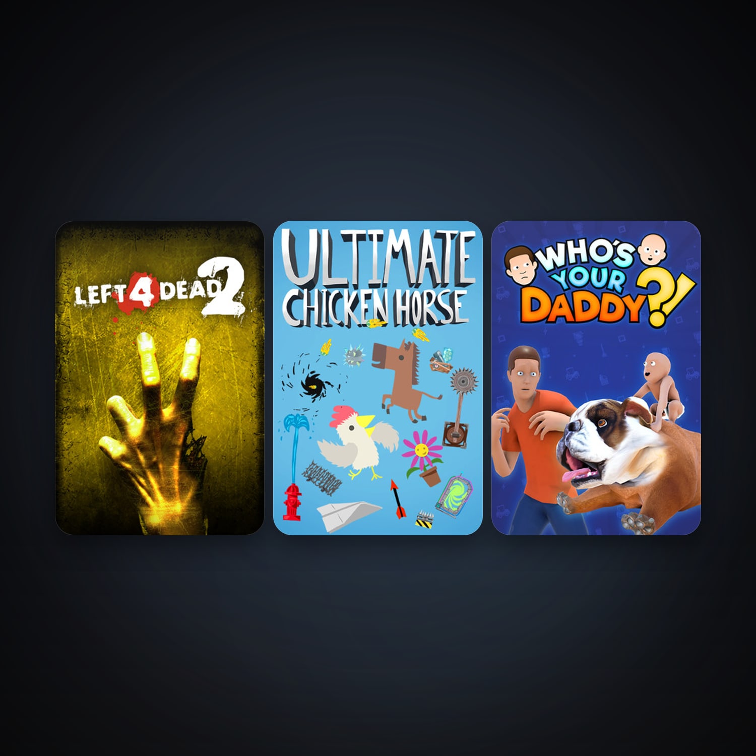 Left 4 Dead 2 + Ultimate Chicken Horse, 4 games, clean — HabibiAccounts