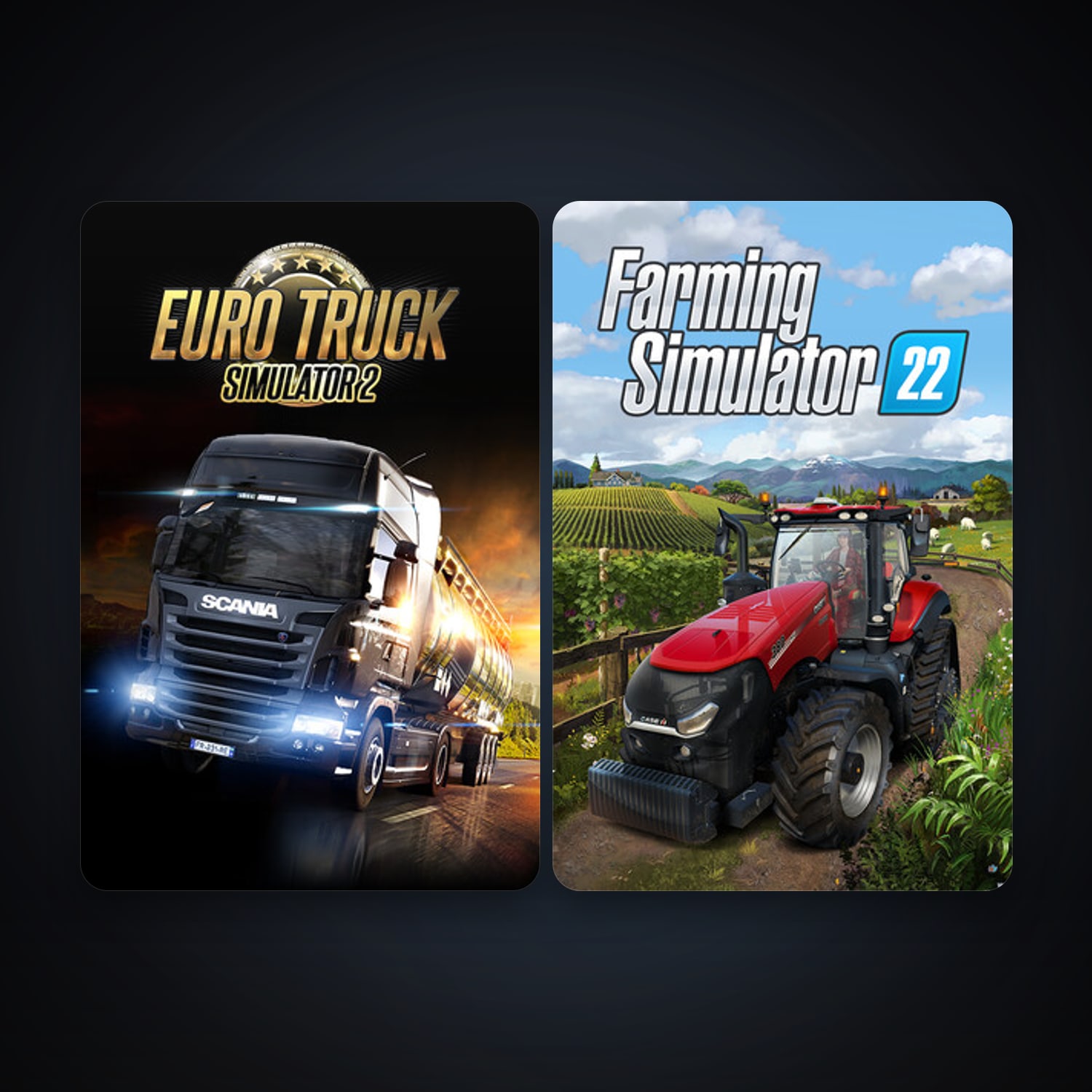 Euro Truck Simulator 2 + Farming Simulator 22, 2 games, clean — HabibiAccounts